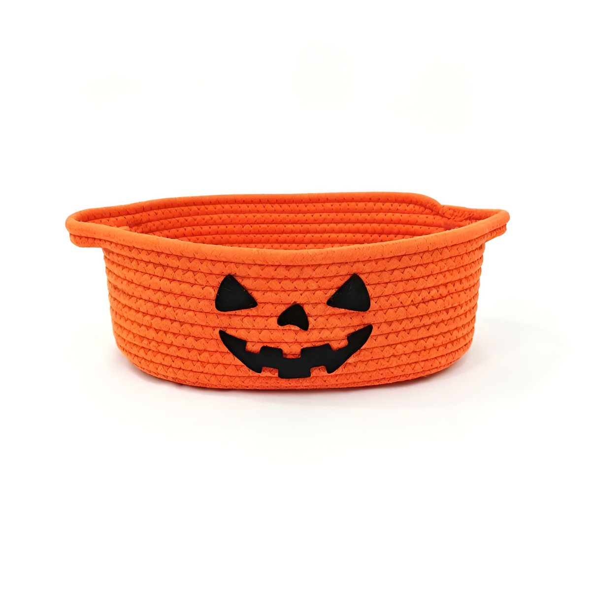 Jack-O'-Lantern Cotton Rope Basket