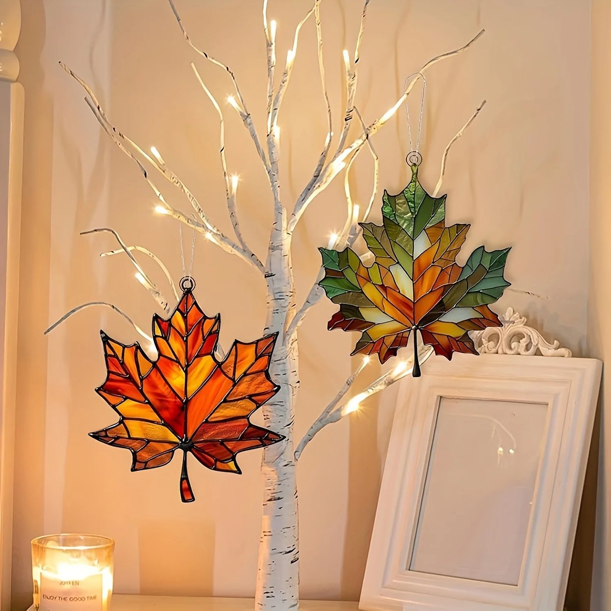 Stained Glass Maple Leaf Suncatcher