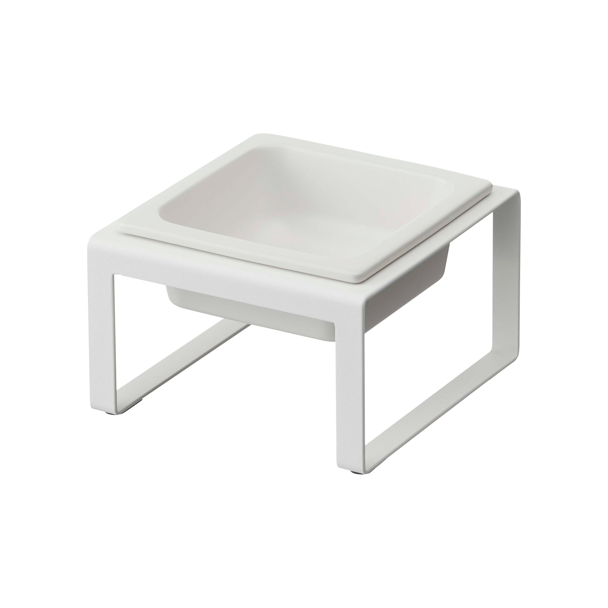 varobay Single Pet Food Bowl - Tall - Steel + Ceramic
