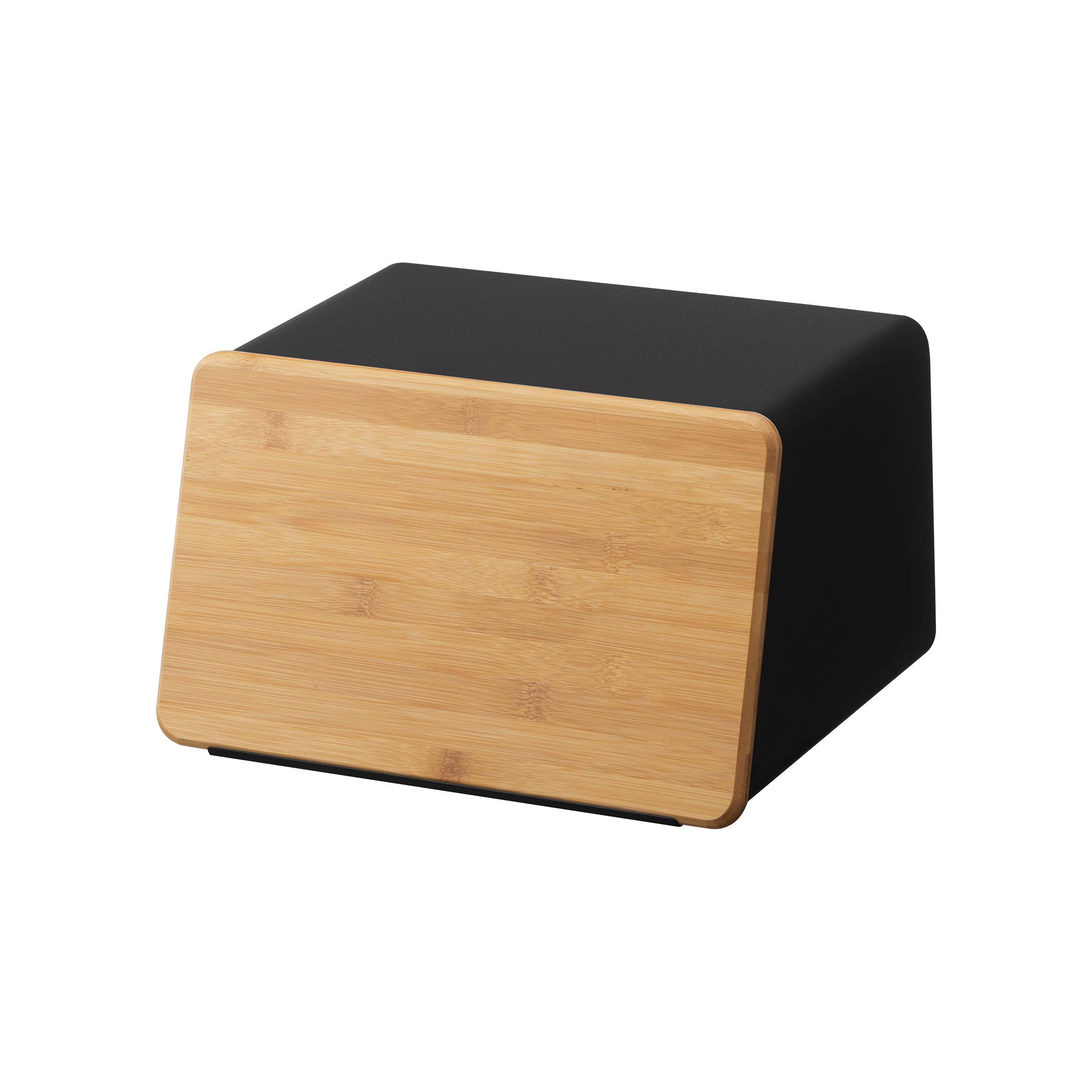 varobay Bread Box with Cutting Board Lid - Steel + Bamboo