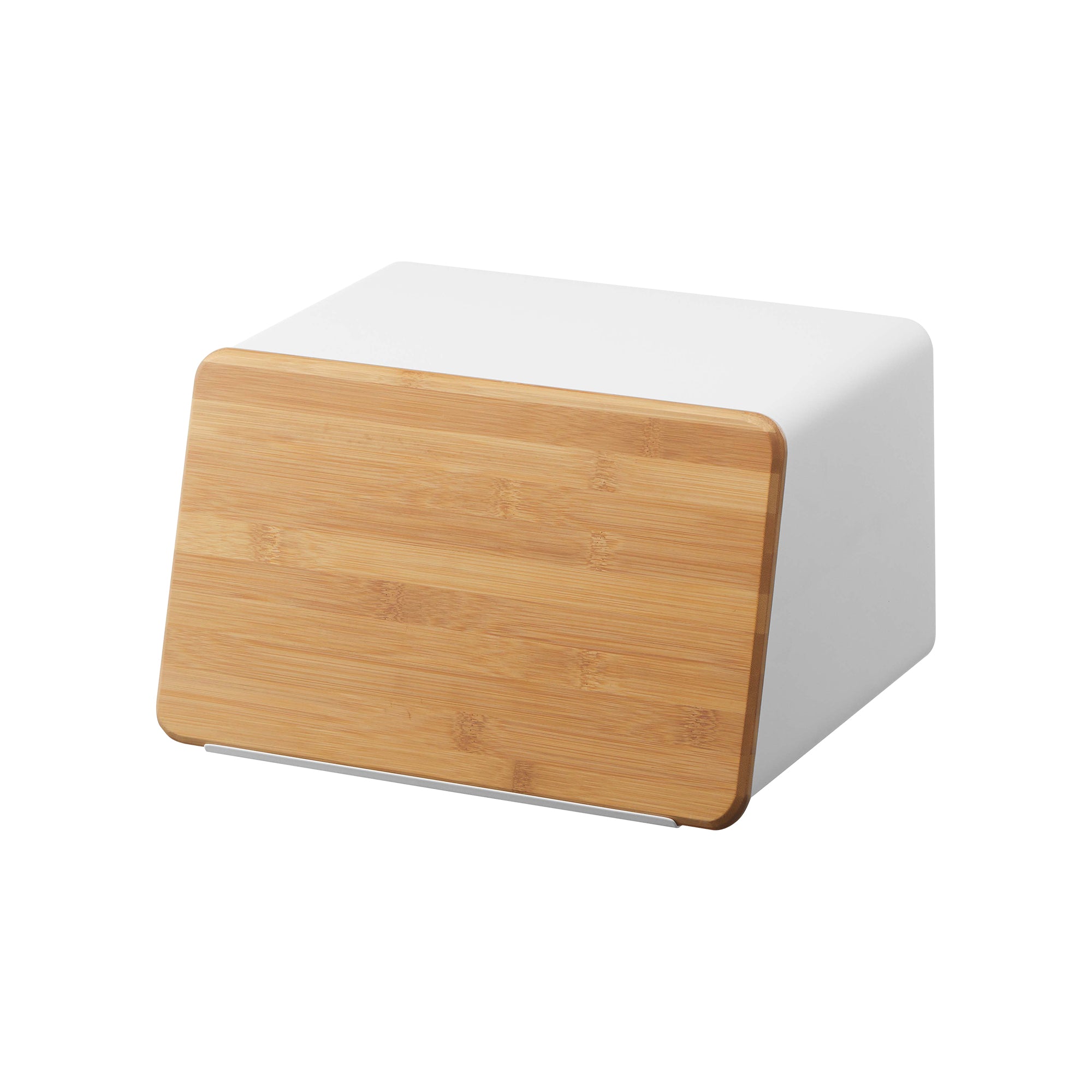 varobay Bread Box with Cutting Board Lid - Steel + Bamboo