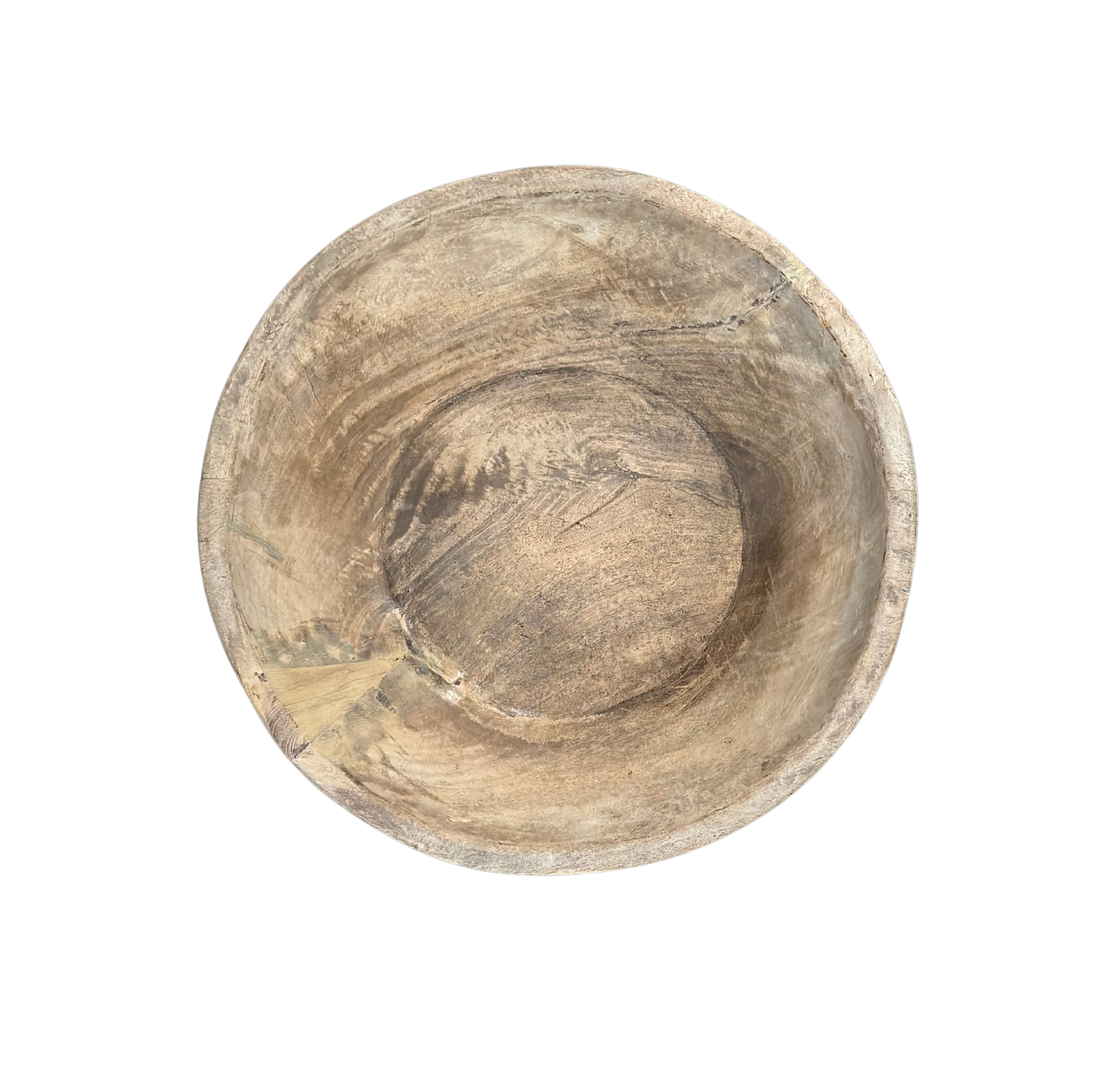 uvessa Recycled Wood Bowl, Large - Bleached