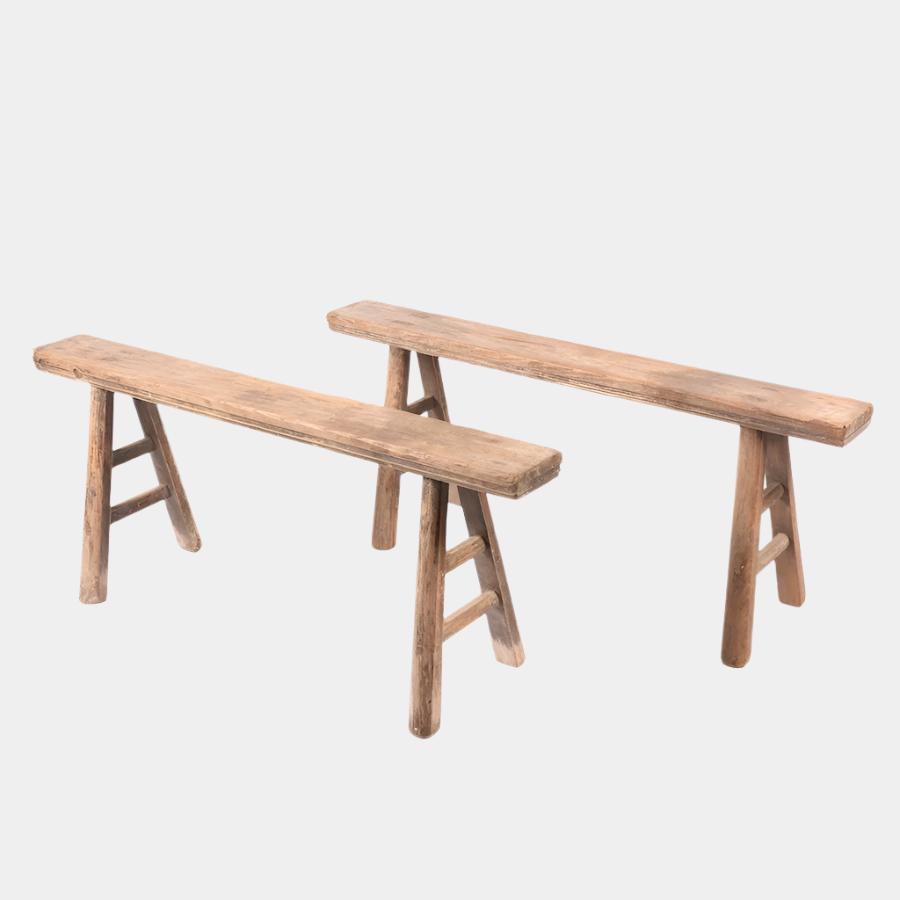 uvessa Skinny Elm Wood Bench