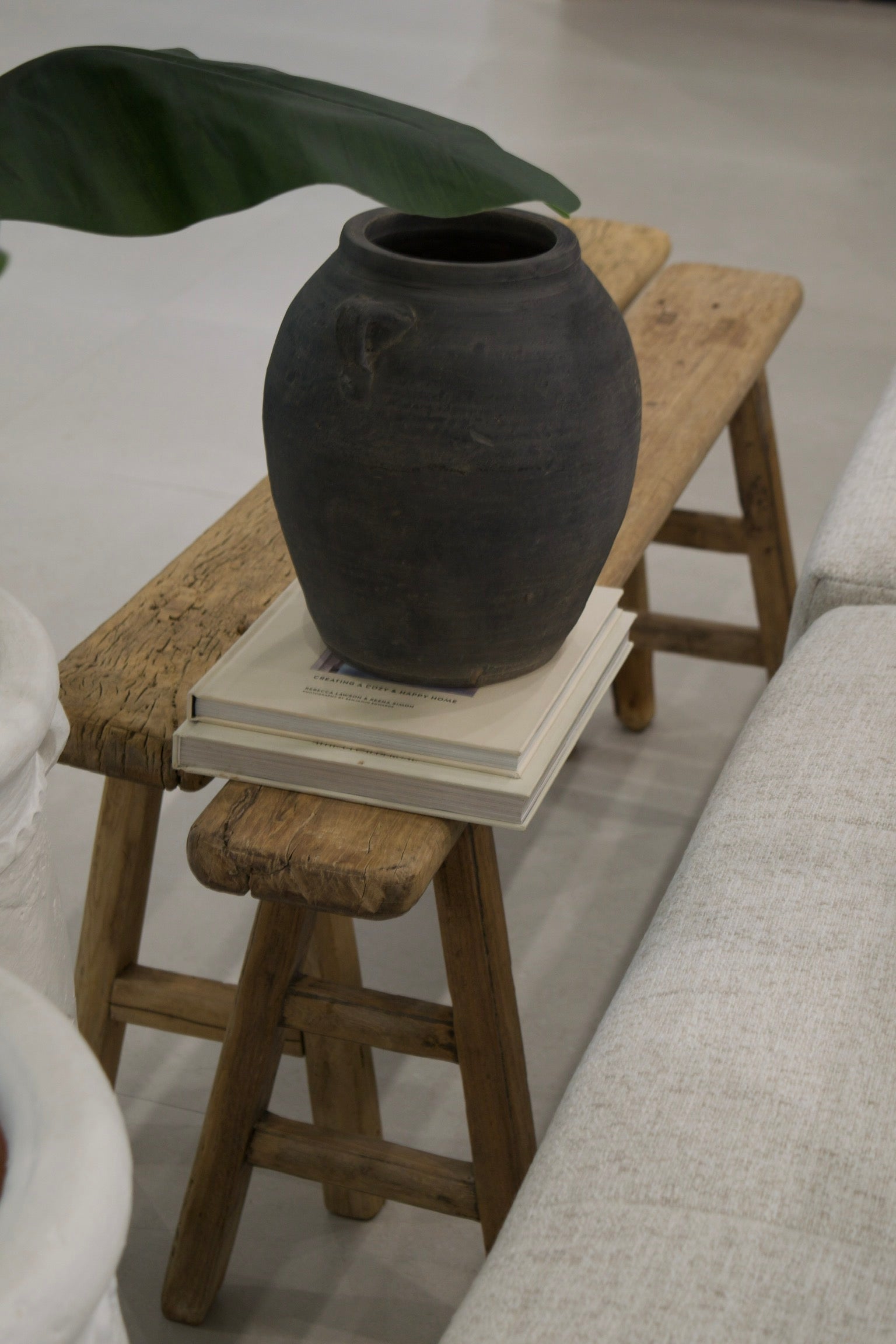 uvessa Skinny Elm Wood Bench