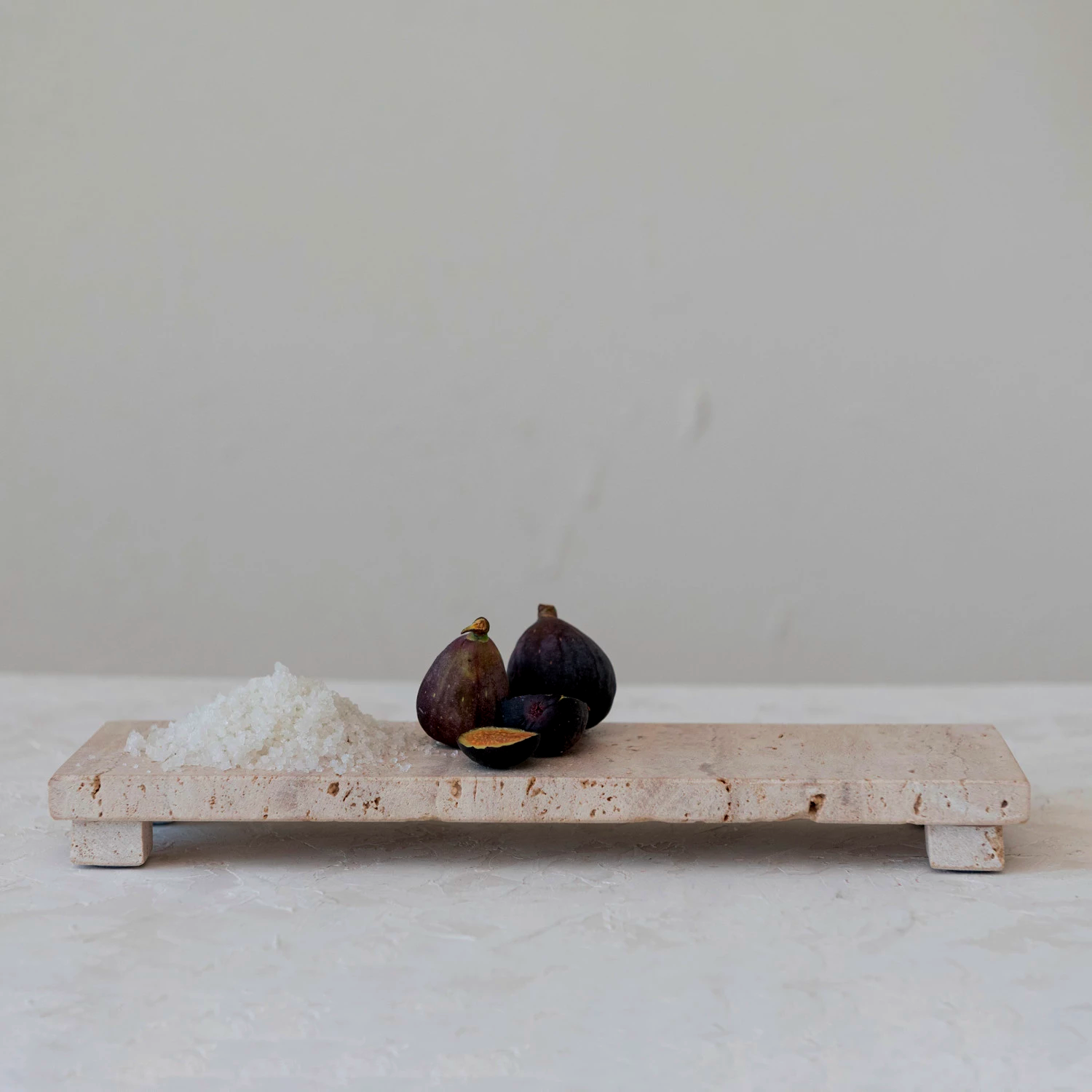 rilnora Cojio Footed Travertine Tray