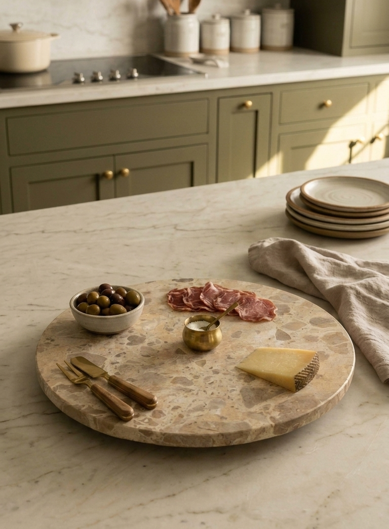 rilnora Vera Marble Lazy Susan