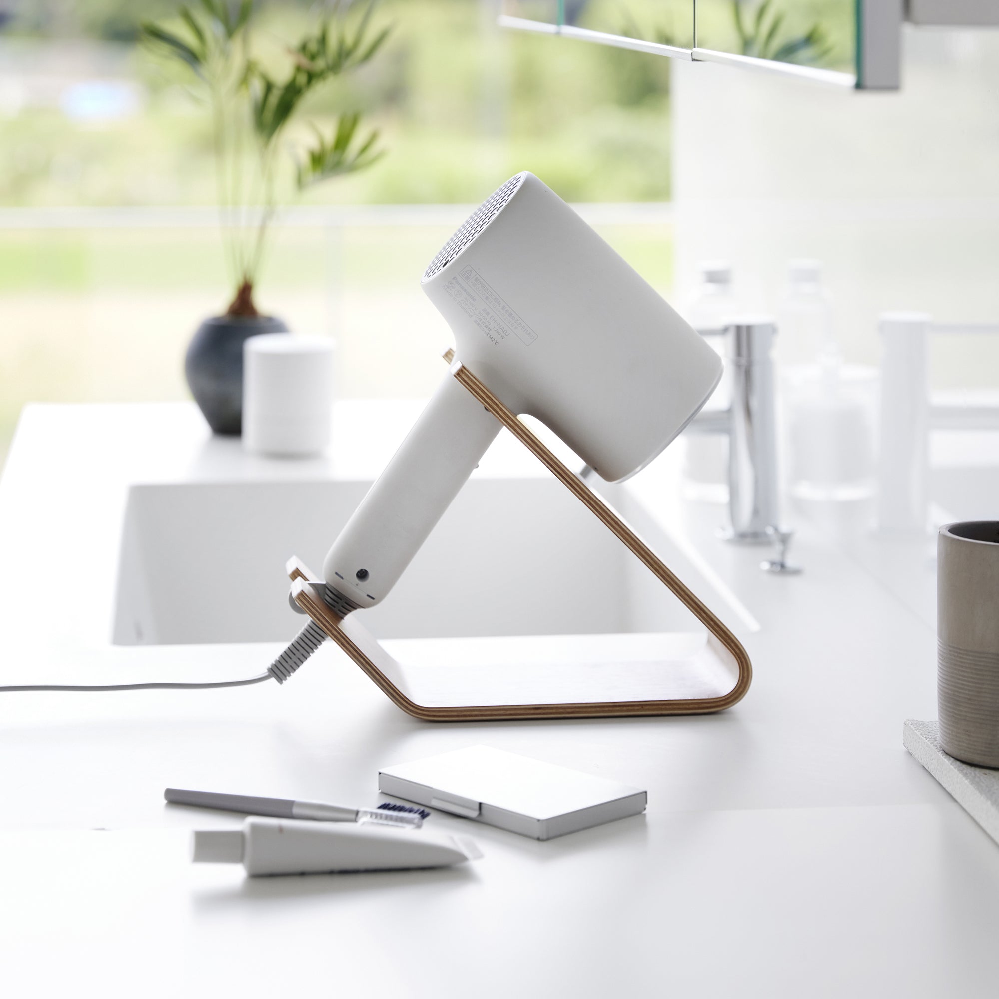 rilnora Hair Dryer and Iron Stand - Wood