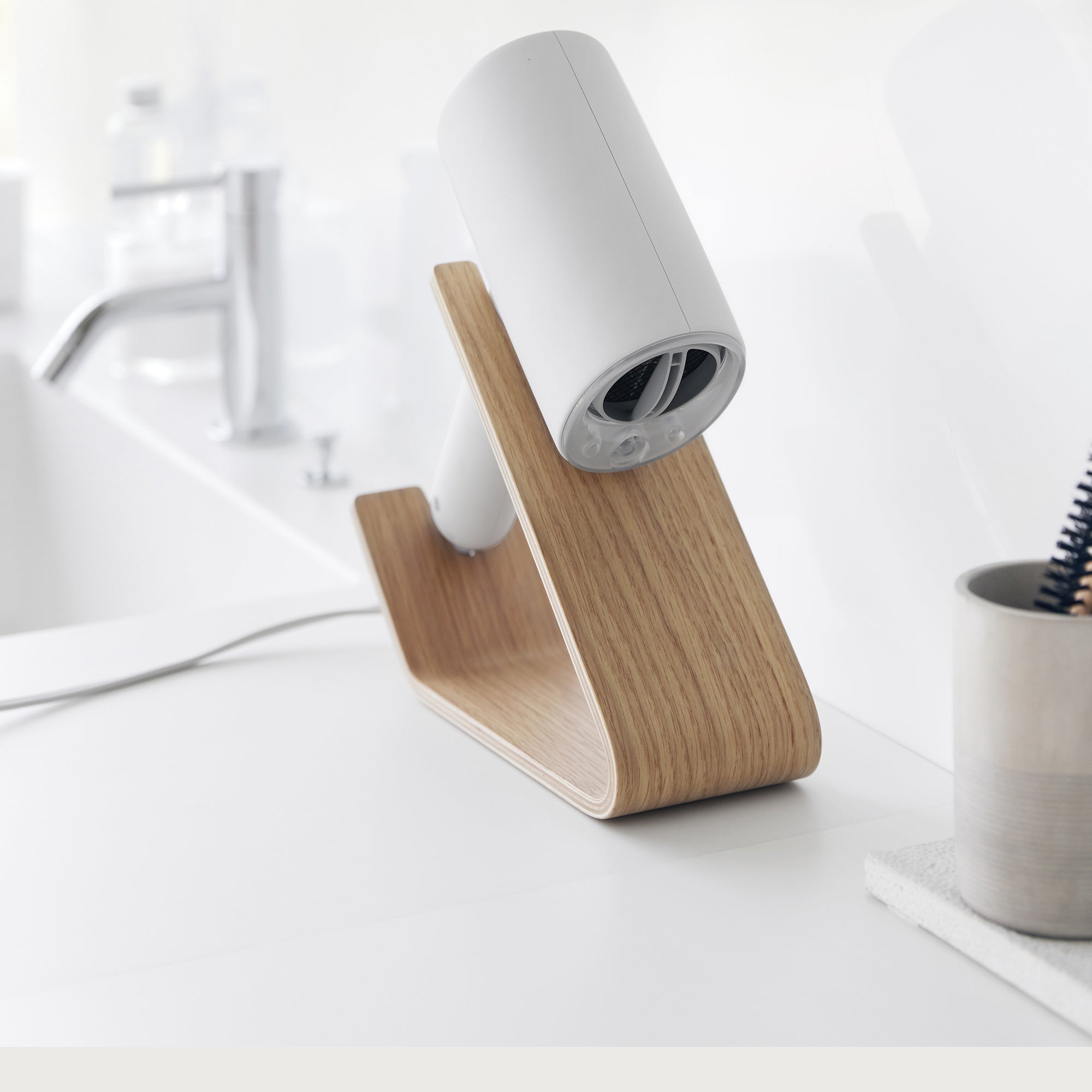 rilnora Hair Dryer and Iron Stand - Wood