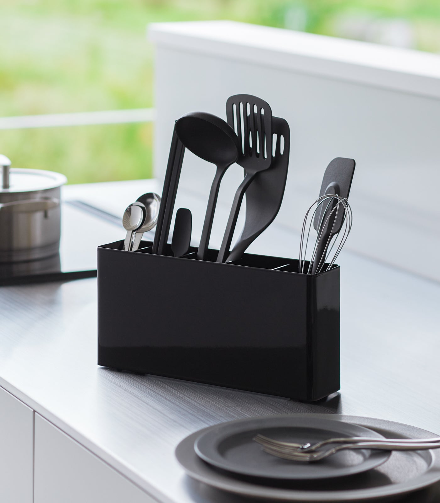 rilnora Utensil & Thin Cutting Board Holder - Steel