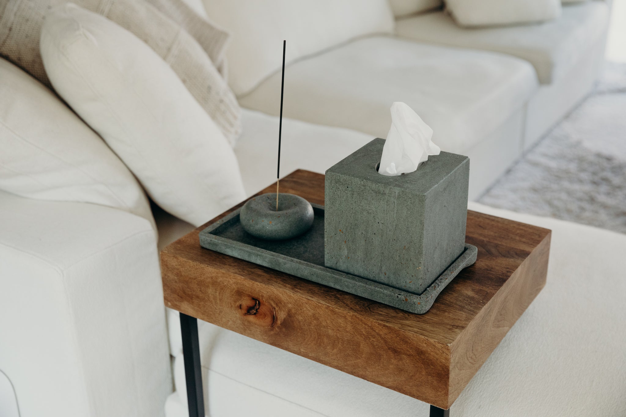 rilnora Decorative Tray | Dark Green Terrazzo