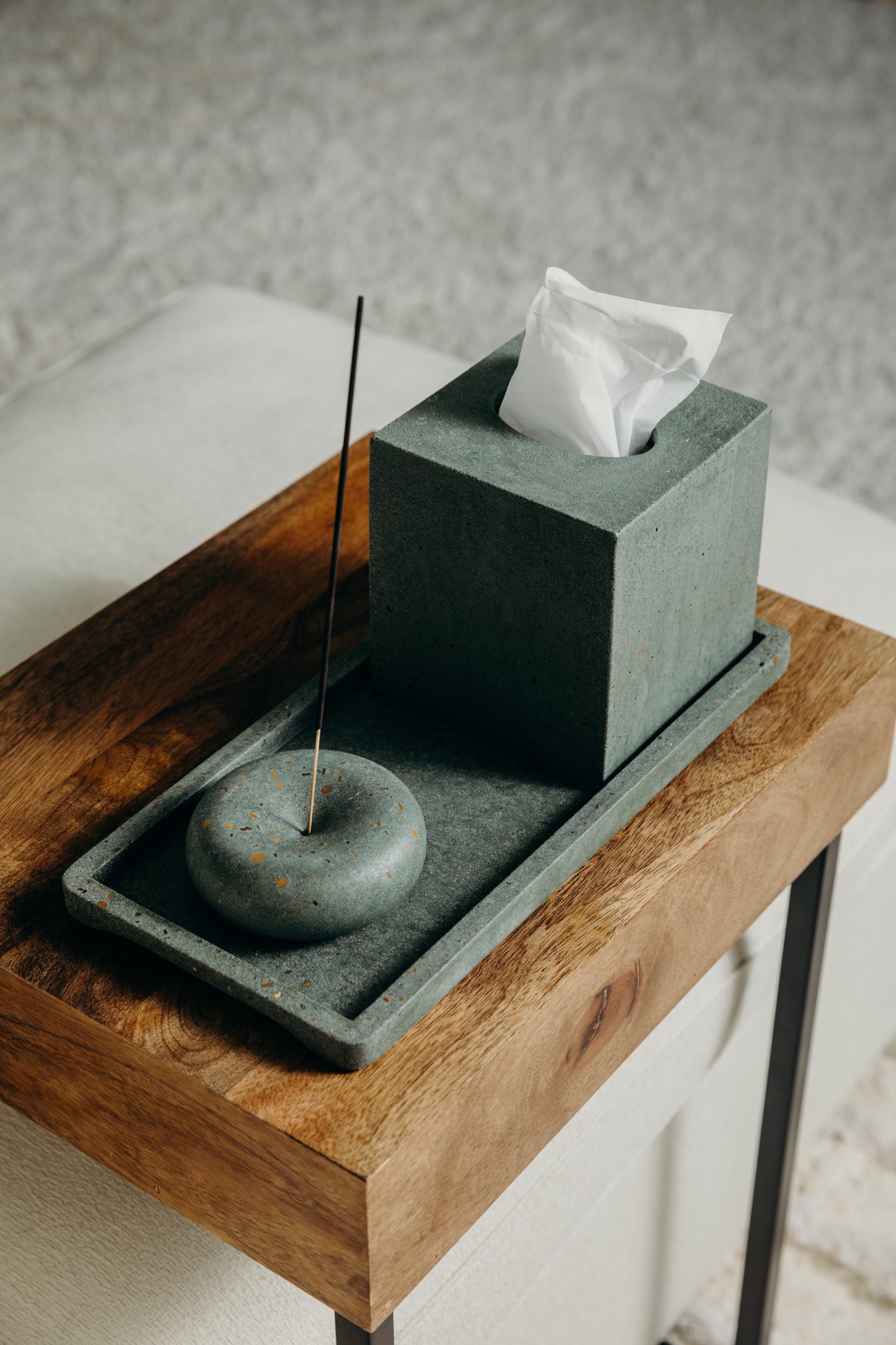 rilnora Decorative Tray | Dark Green Terrazzo