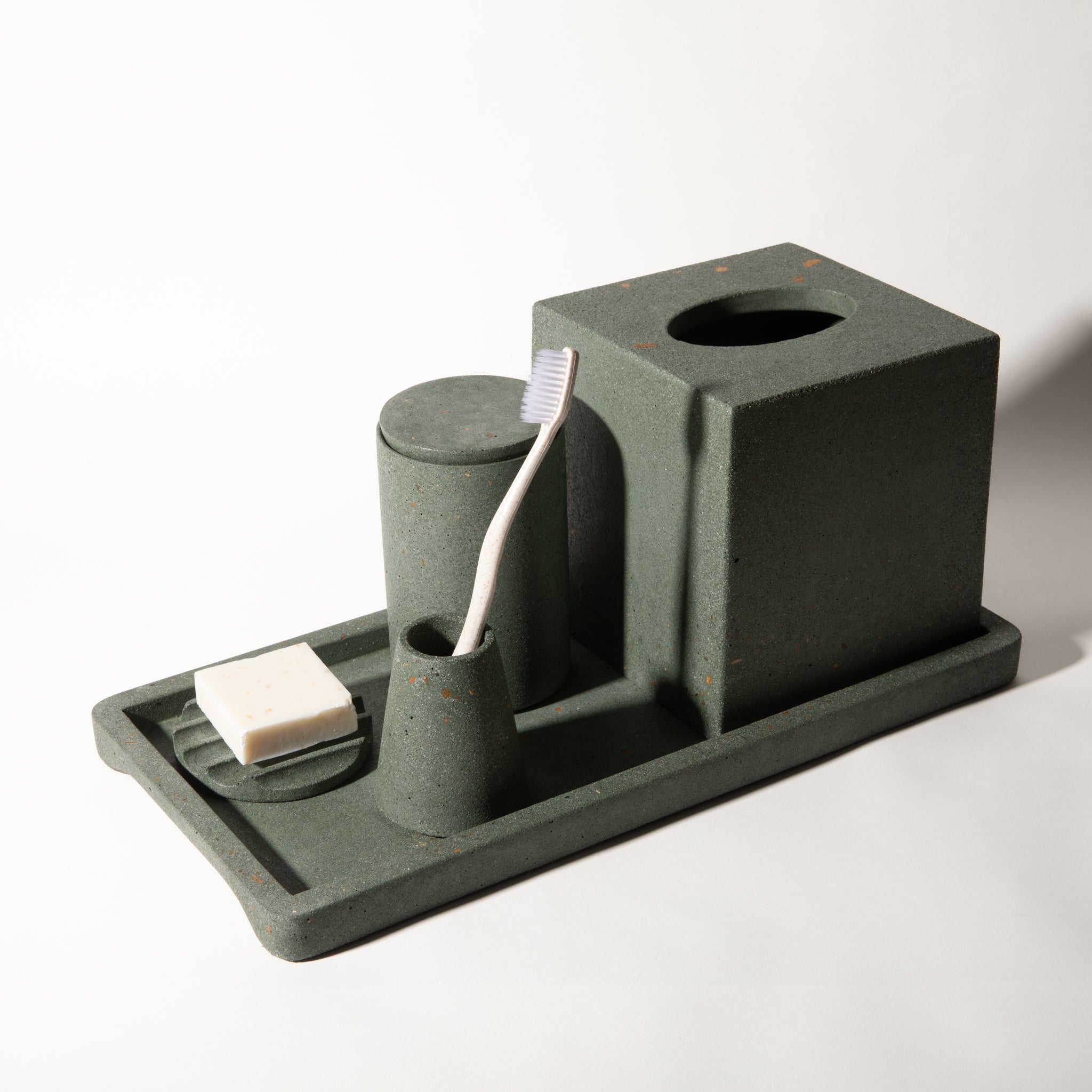 rilnora Decorative Tray | Dark Green Terrazzo