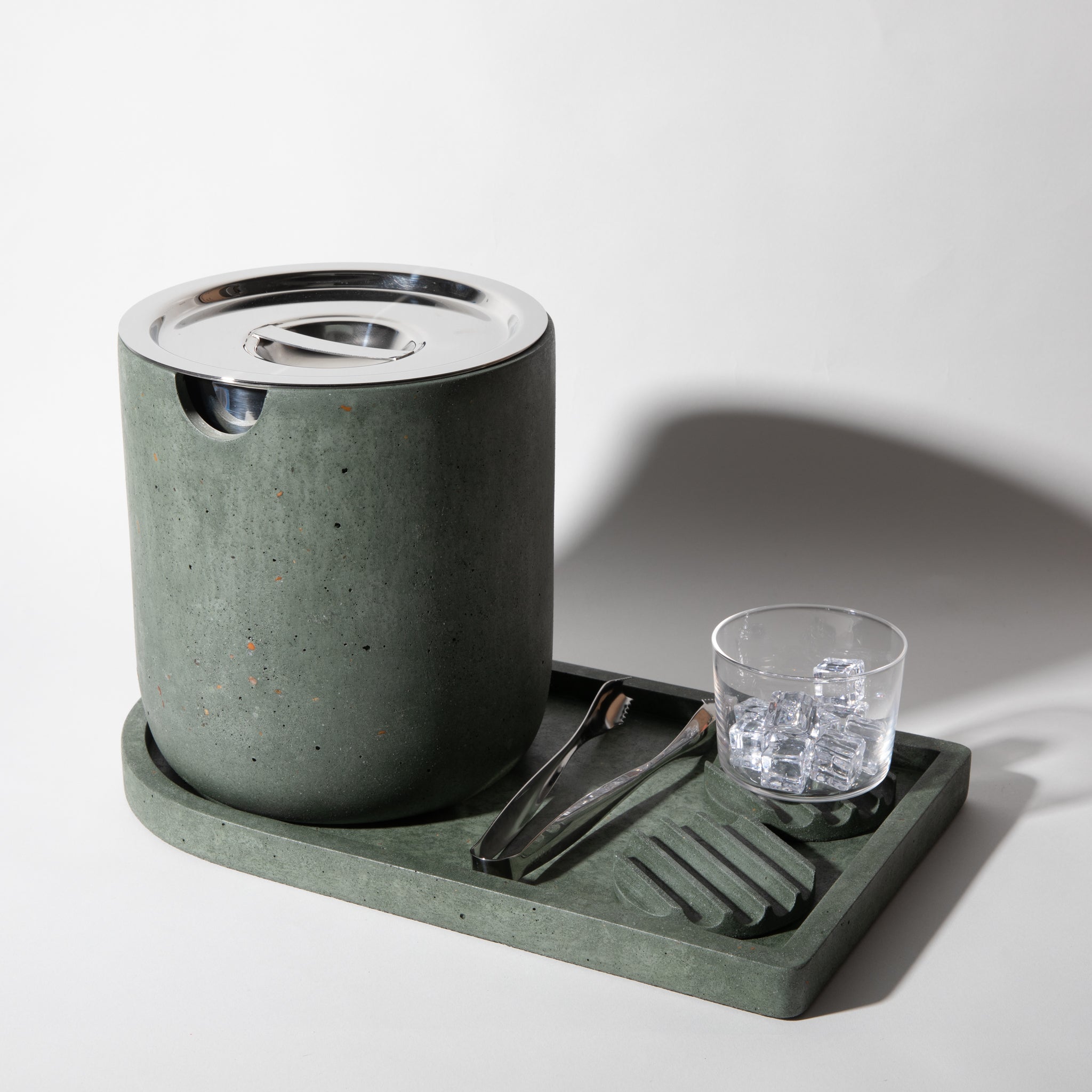 rilnora Ice Bucket Tray | Dark Green Terrazzo
