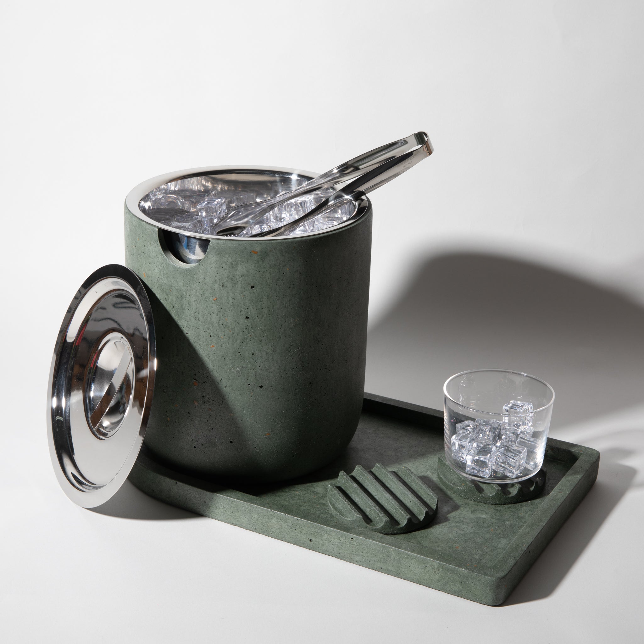 rilnora Ice Bucket Tray | Dark Green Terrazzo