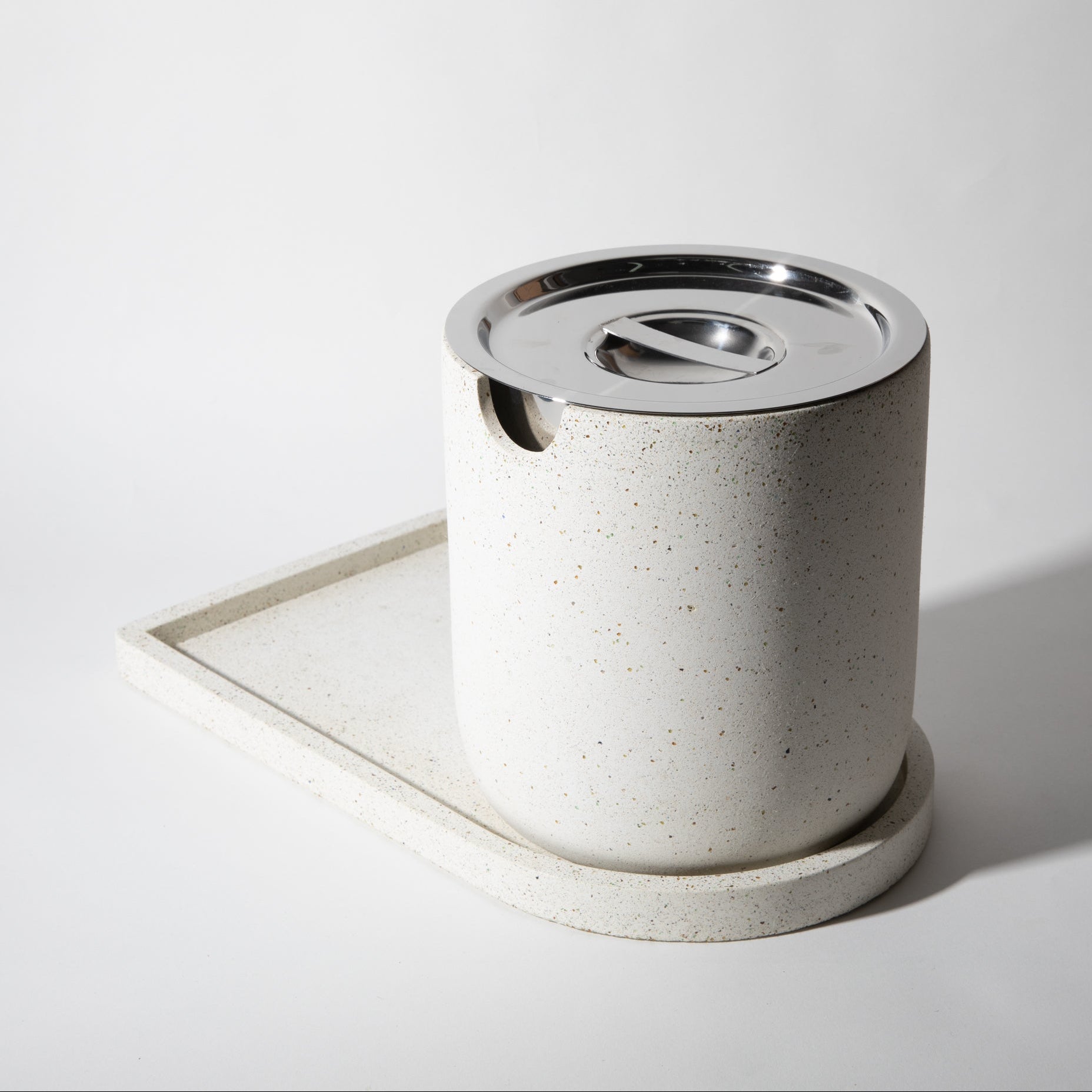 rilnora Ice Bucket Tray | White Terrazzo