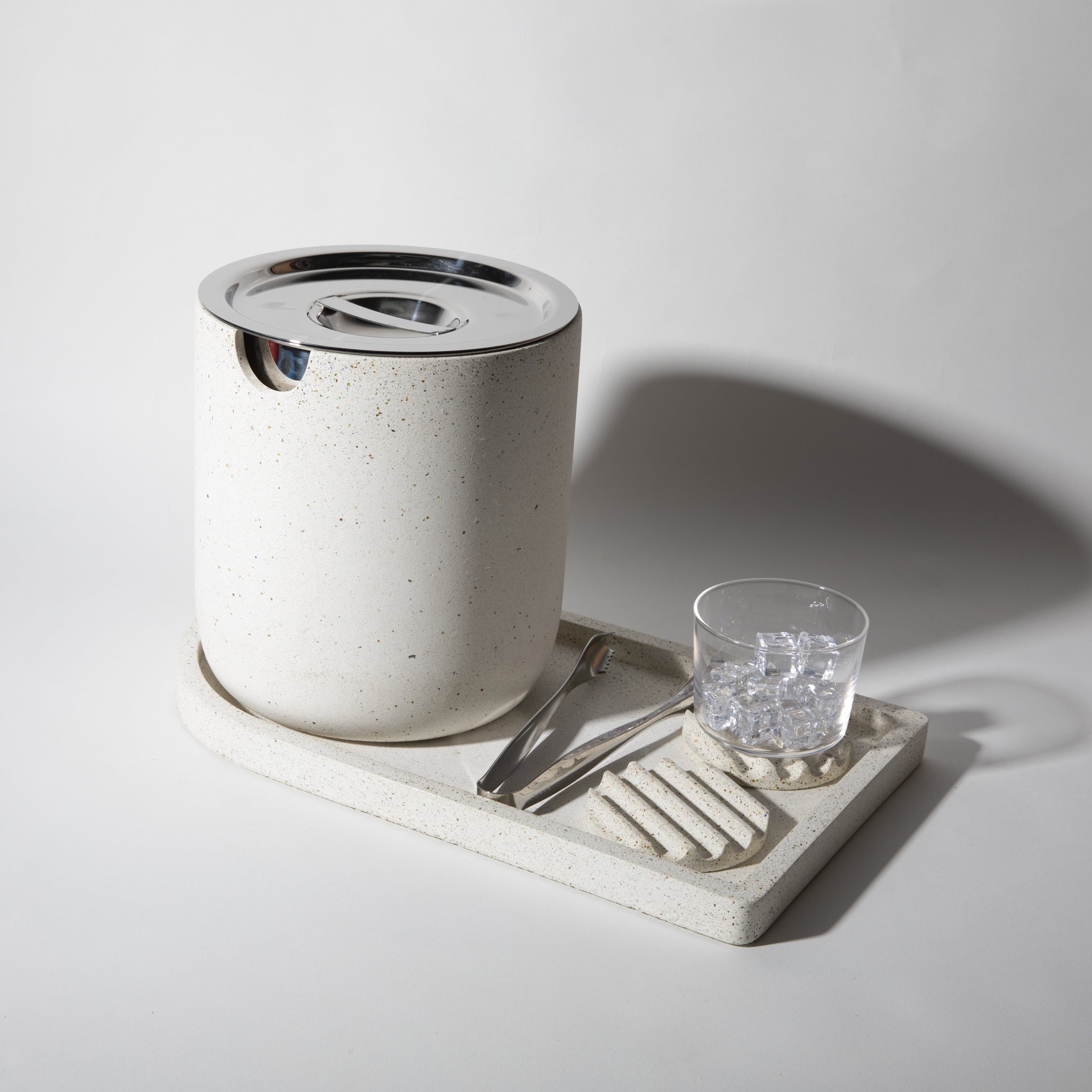 rilnora Ice Bucket Tray | White Terrazzo