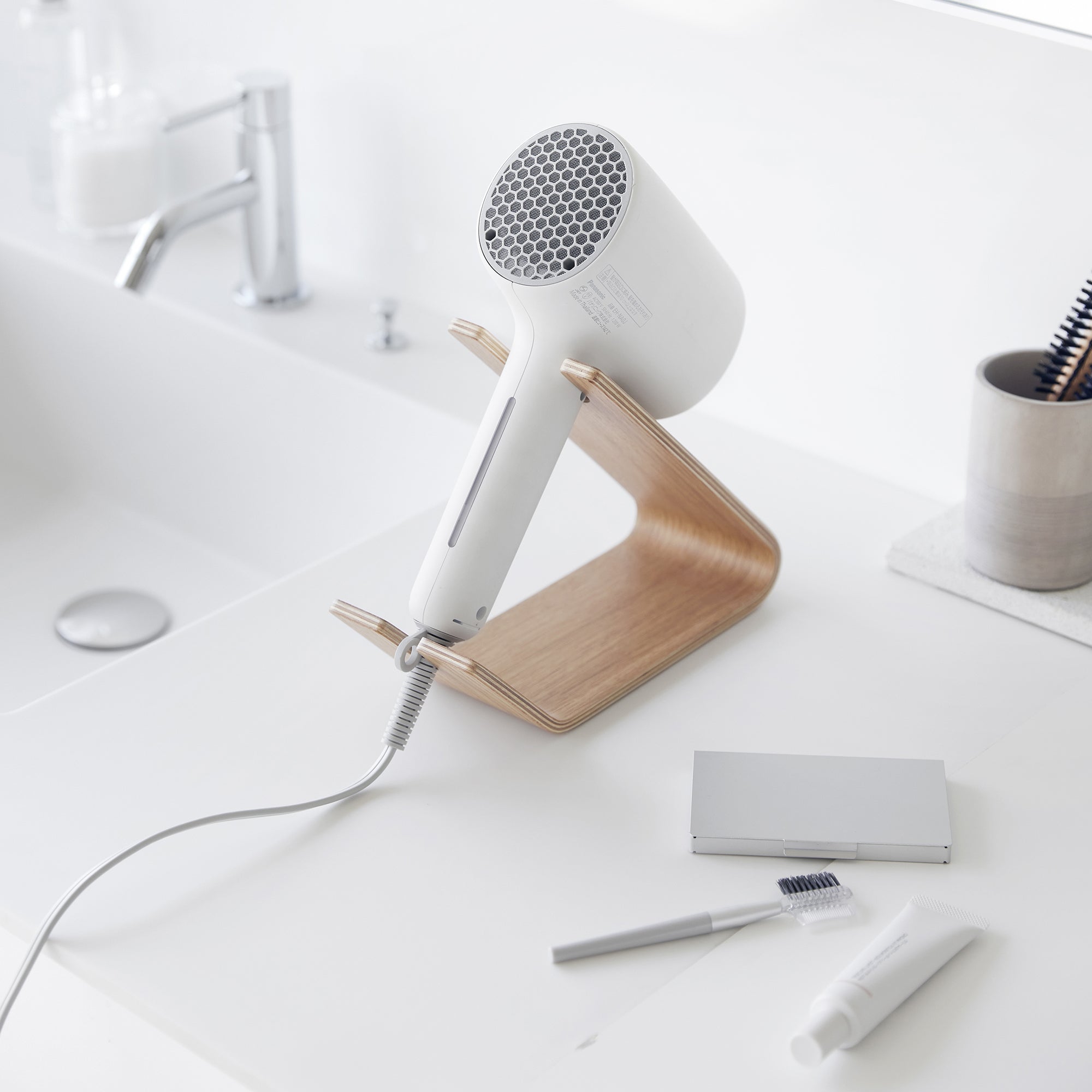 rilnora Hair Dryer and Iron Stand - Wood