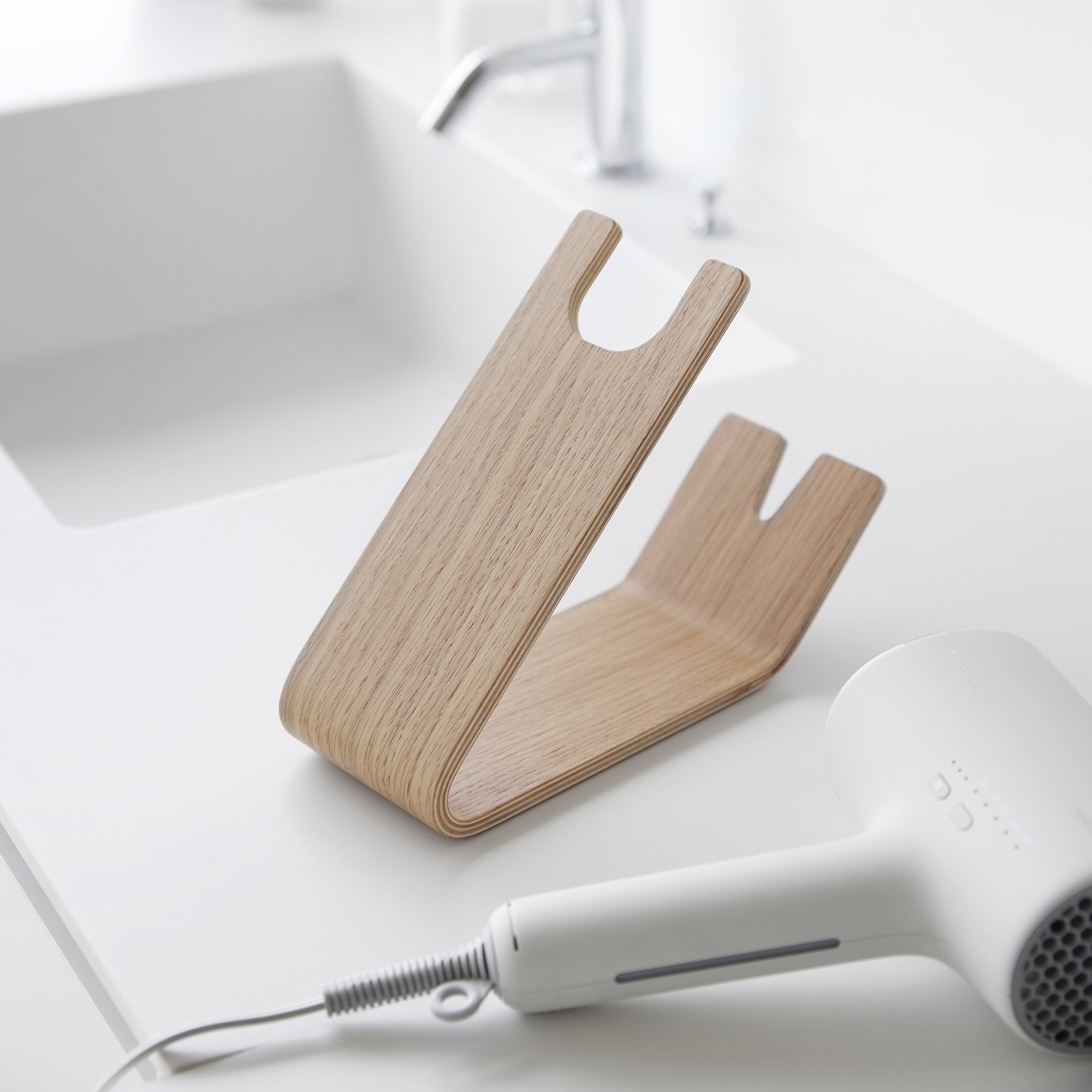 rilnora Hair Dryer and Iron Stand - Wood