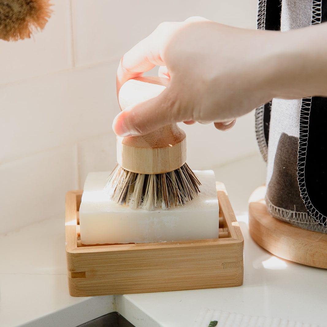 rivofind Pot Scrubber - Eco Friendly Scrub Brush, Bamboo, Plastic Free, Compostable