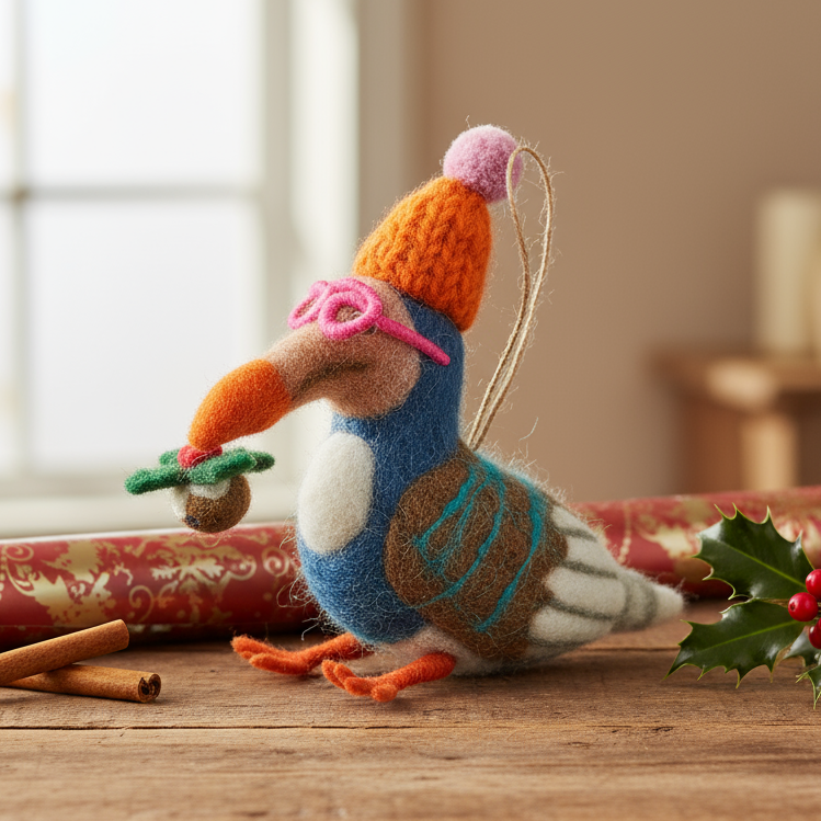 rilocove Festive Dodo Felt Ornament
