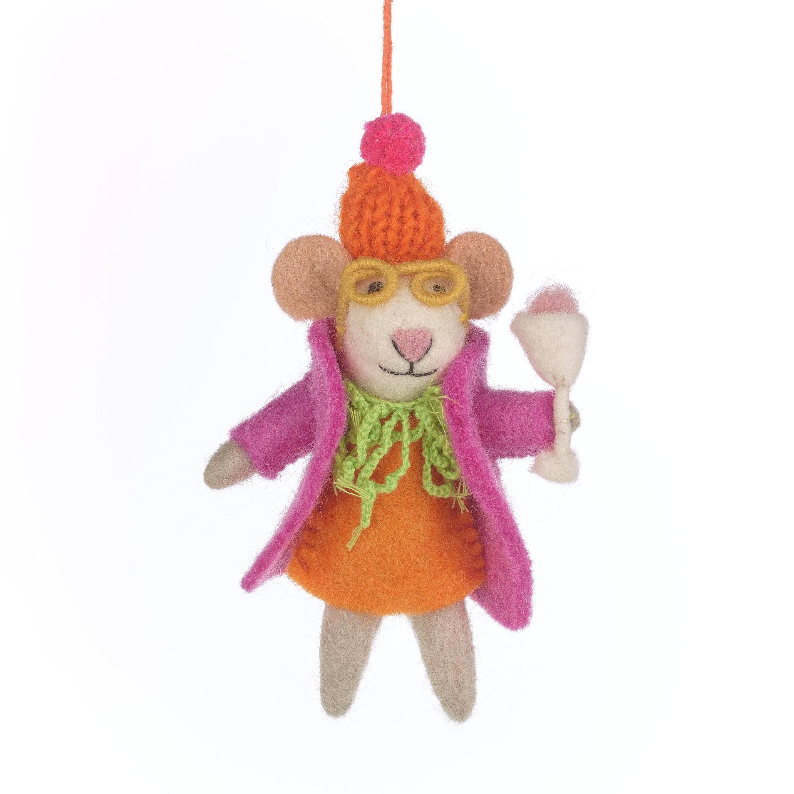 rilocove Margie the Merry Mouse Felt Ornament
