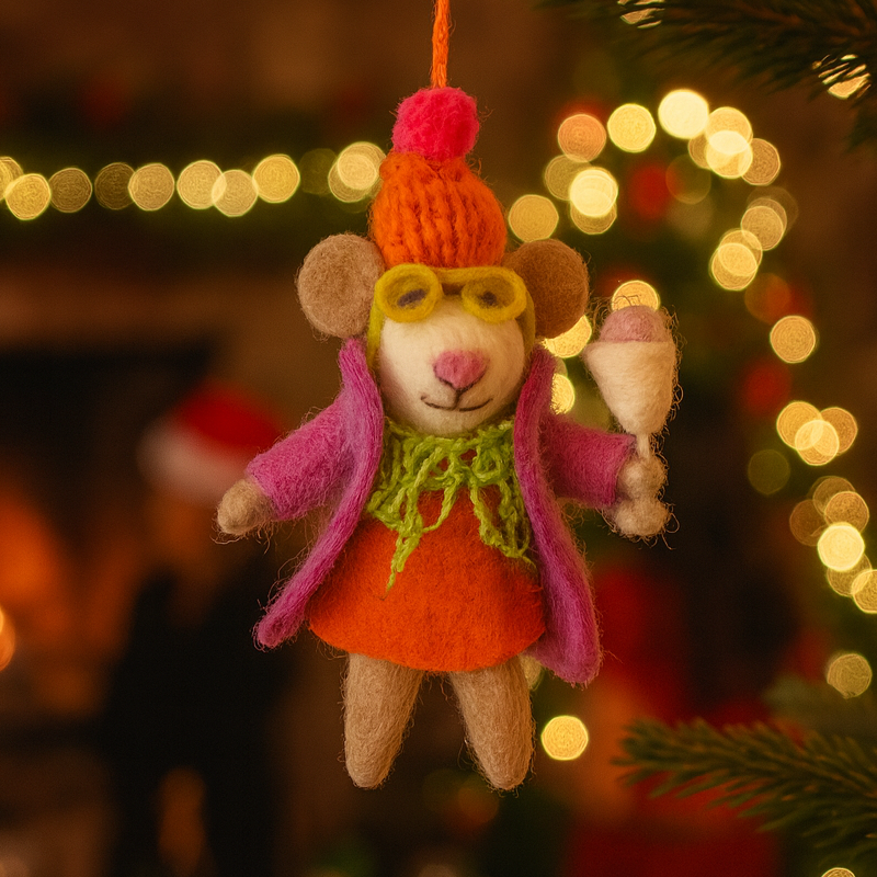 rilocove Margie the Merry Mouse Felt Ornament