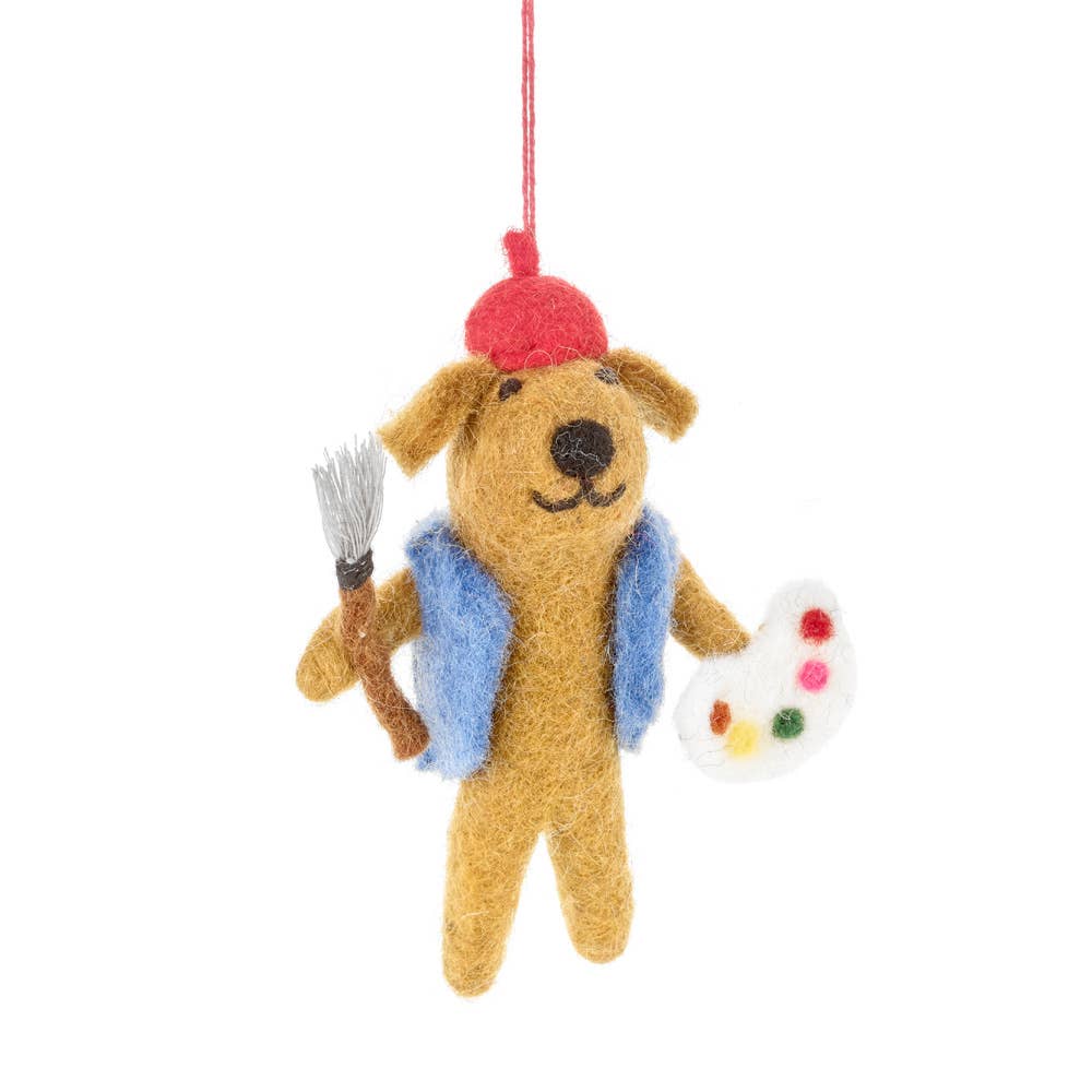 rilocove Painting Pooch Felt Ornament