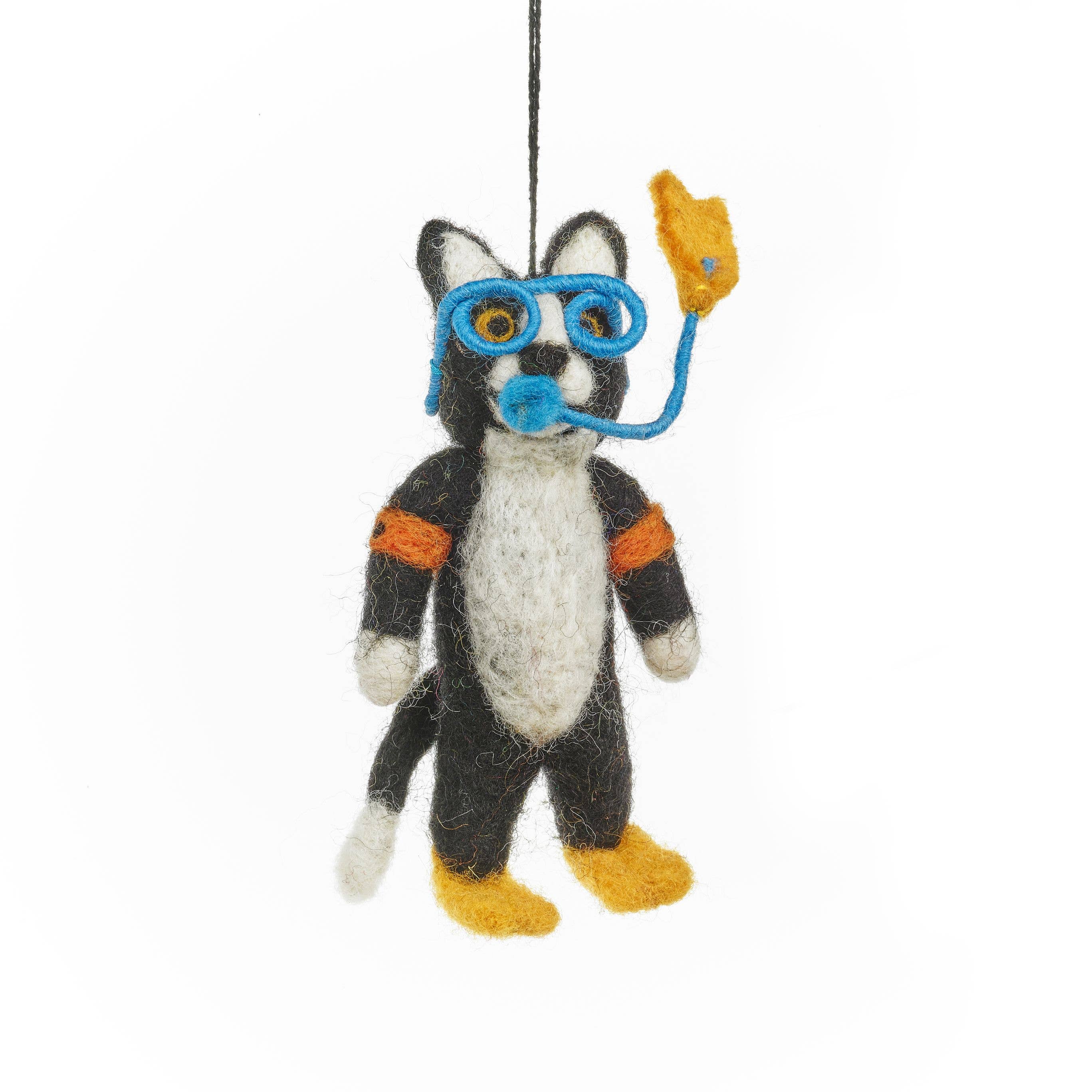 rilocove Snorkeling Cat Felt Ornament