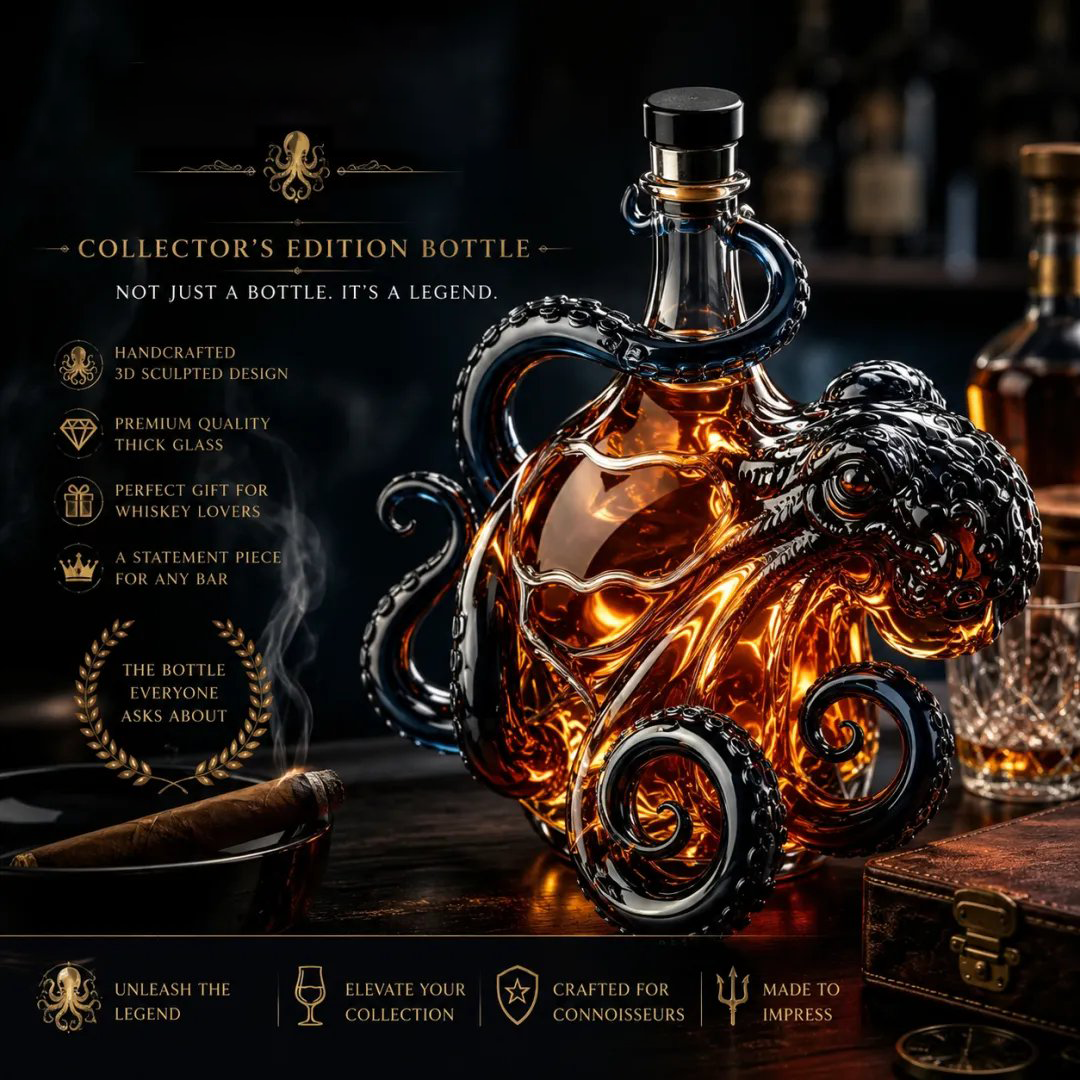 The Rum Edition 3D Octopus Bottle 🐙🥃