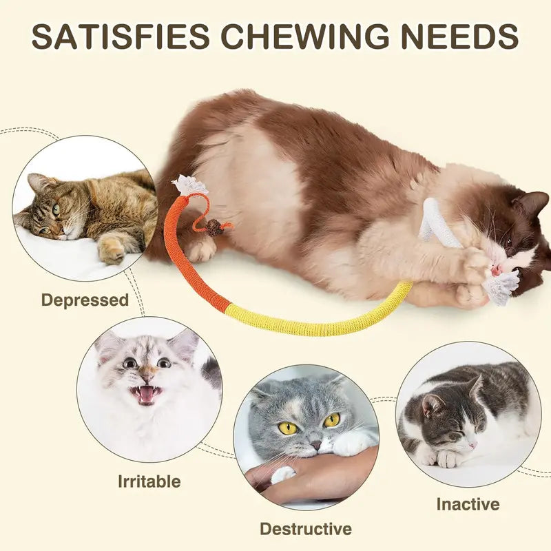 Cat Chew Rope Toys (3-Pack) – Interactive Catnip Toys for Dental Care