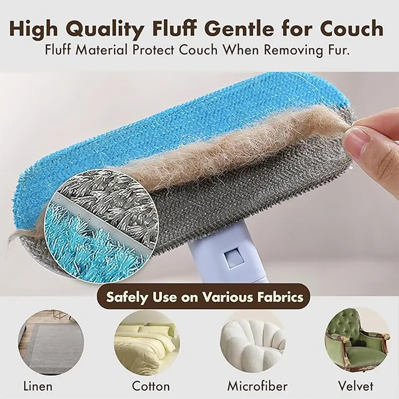 Pet Hair Removal Tool with Long Handle – Lint Squeegee for Furniture & Carpet