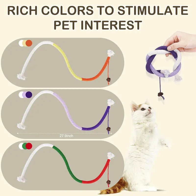 Cat Chew Rope Toys (3-Pack) – Interactive Catnip Toys for Dental Care