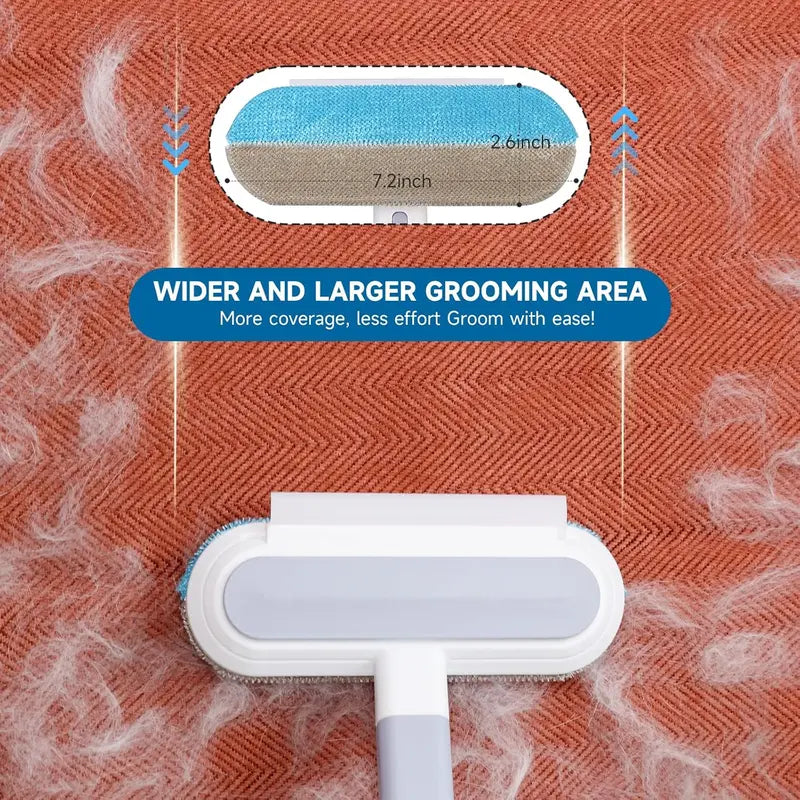 Pet Hair Removal Tool with Long Handle – Lint Squeegee for Furniture & Carpet