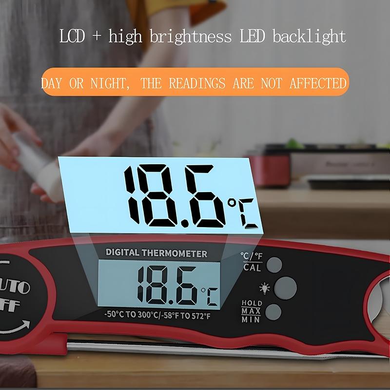 Digital Meat Thermometer, 1 Count Waterproof Food Thermometer, Instant Read Kitchen Thermometer for Dining Room Barbecue Home, Digital Cooking Thermometer
