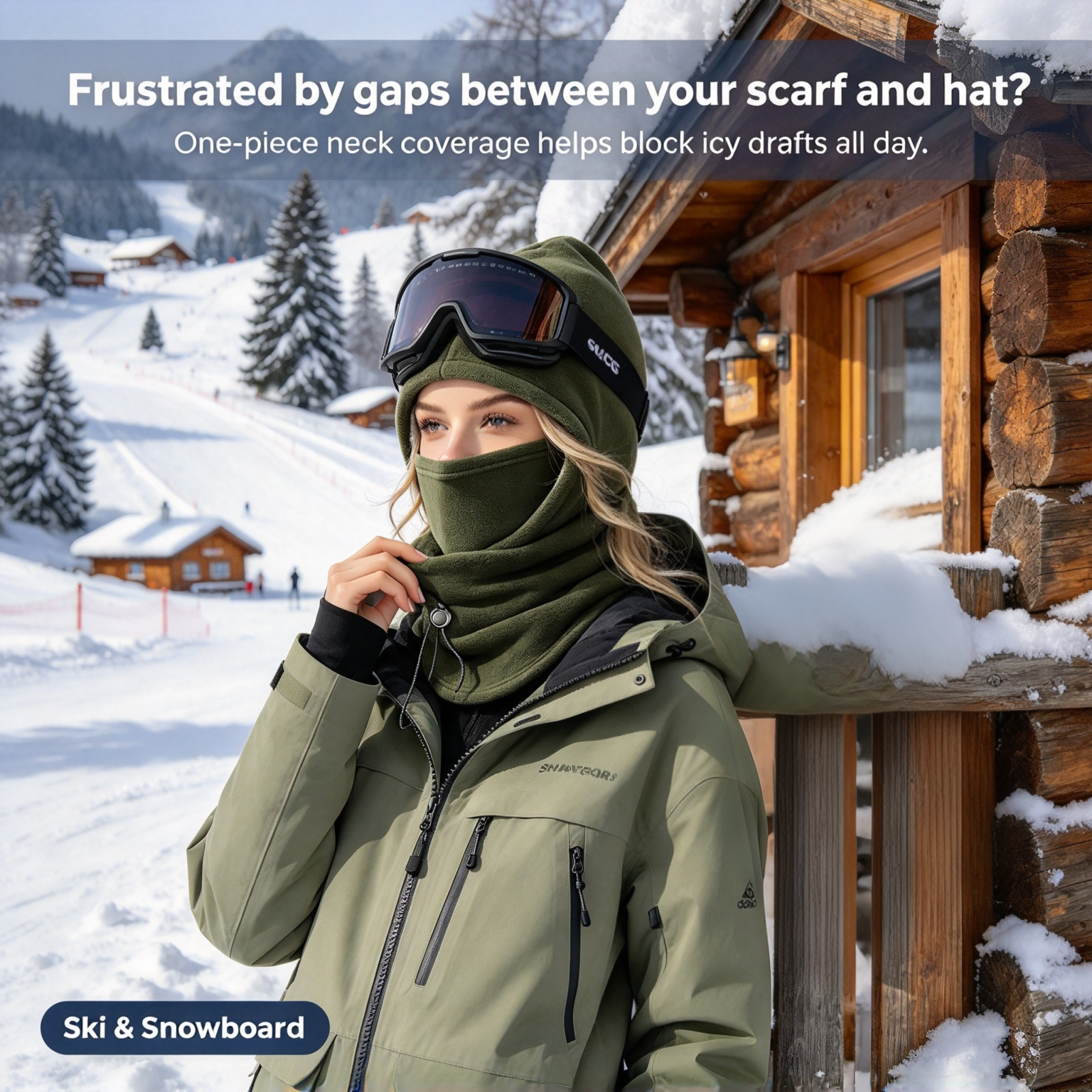 2-Piece Flannel Winter Warm Hat & Face Mask