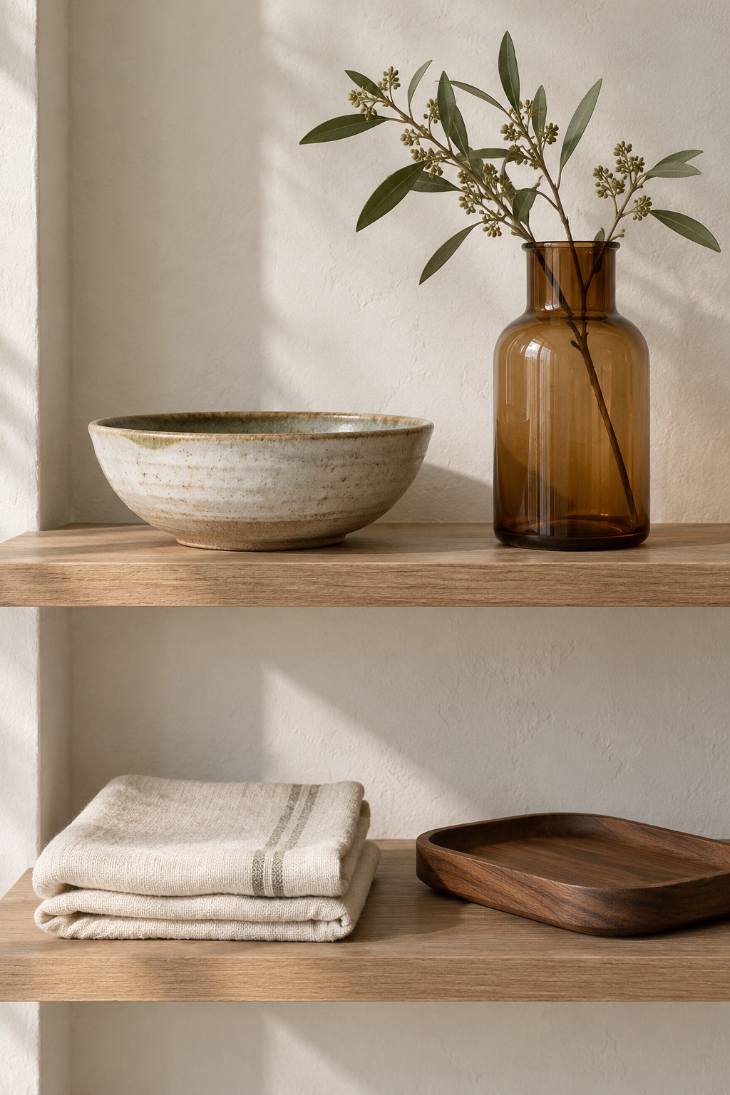 Everyday objects in a warm neutral still life