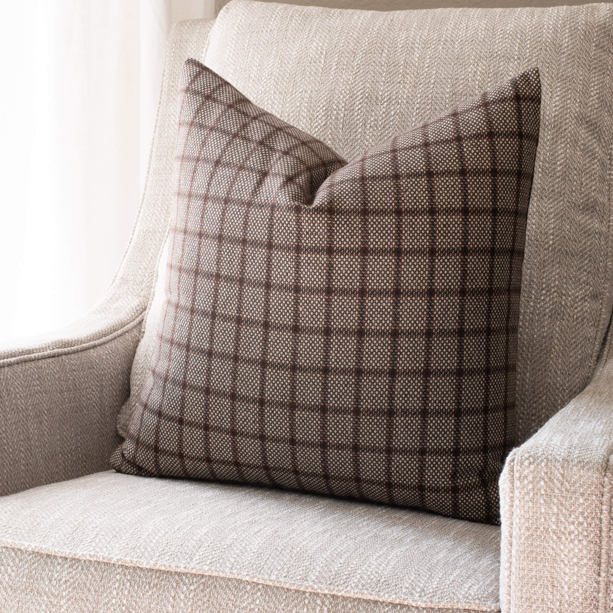 garonest Handwoven Brown Pillow Cover