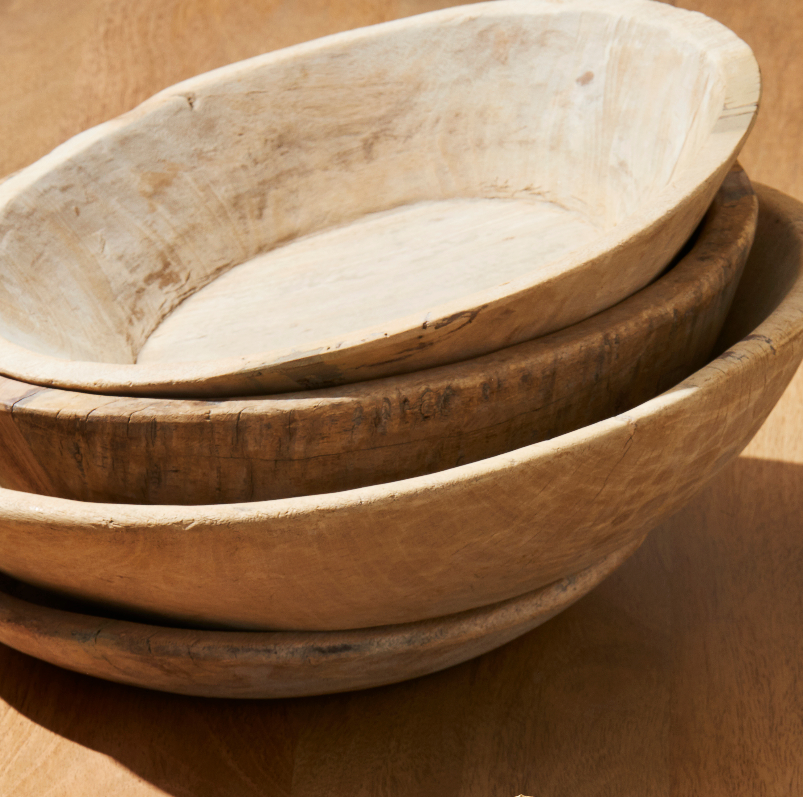 garonest Small Bleached Recycled Wood Bowl