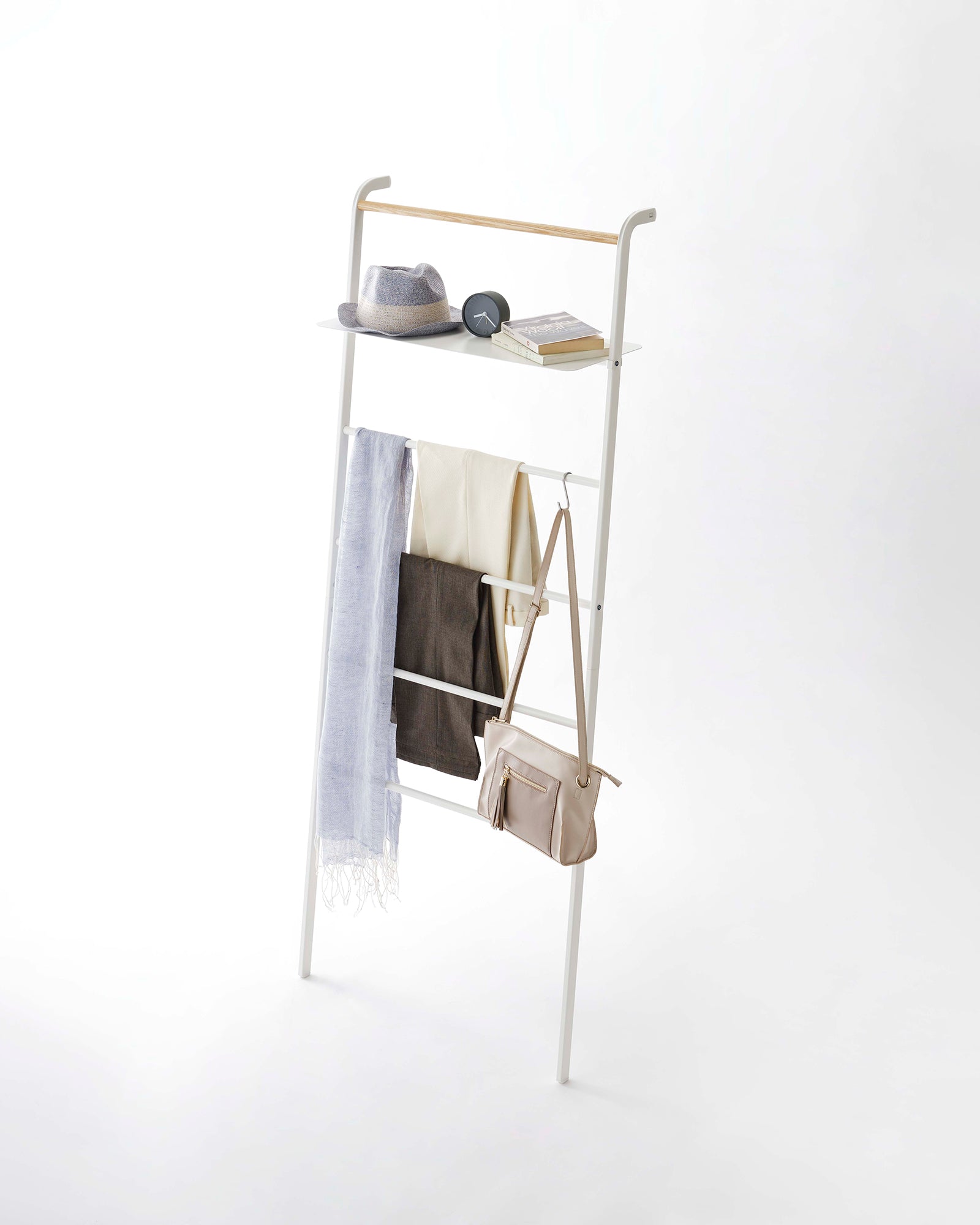 voronest Leaning Storage Ladder With Shelf (63" H) - Steel