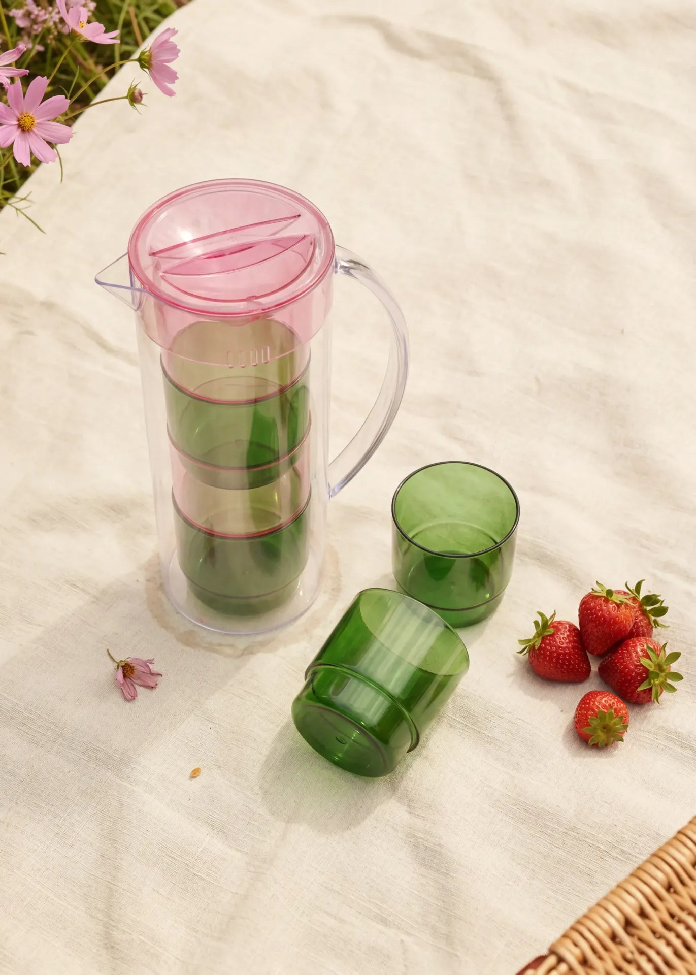 mivofind Jug with cups picnic set - 5 pcs