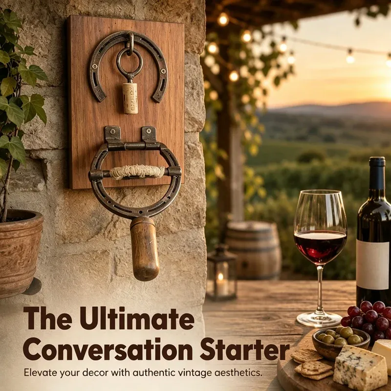 Vintage Wall-Mounted Horseshoe Wine Opener - The Ultimate Conversation Starter Beyond