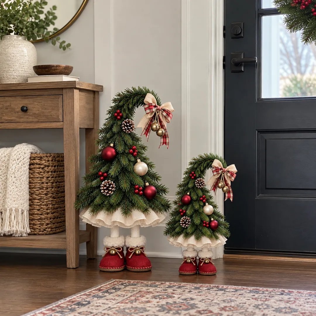 🎉 Whimsical Christmas Elf Tree Decor – Playful Holiday Ornament Set ✨