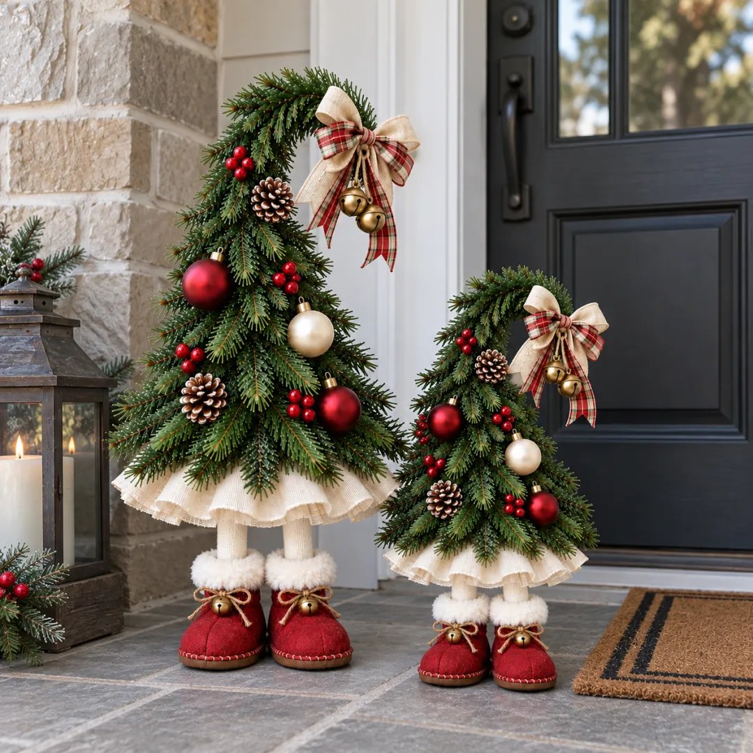 🎉 Whimsical Christmas Elf Tree Decor – Playful Holiday Ornament Set ✨