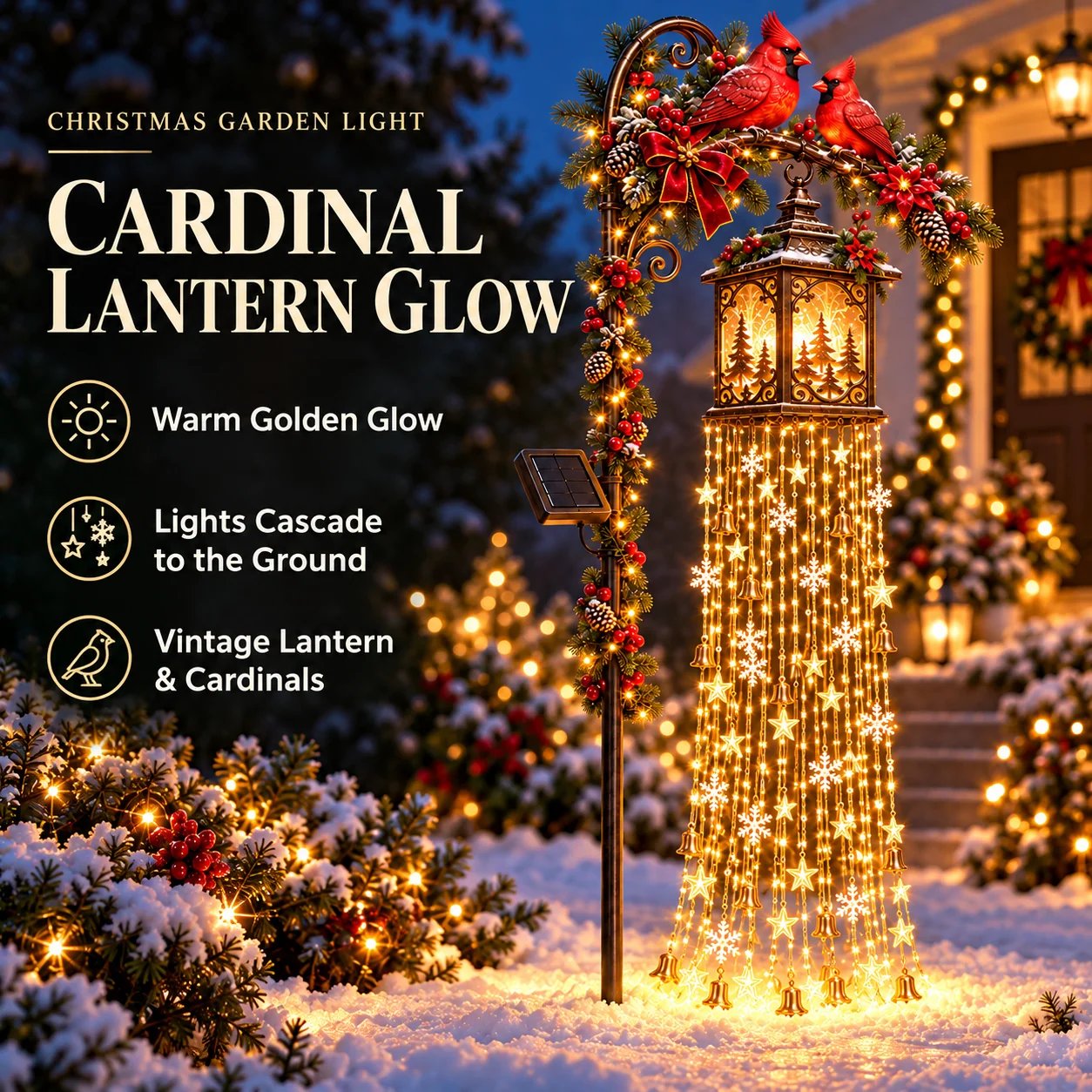 🌟 Christmas Starlight Cascade – Solar LED Garden Stake Lights ✨