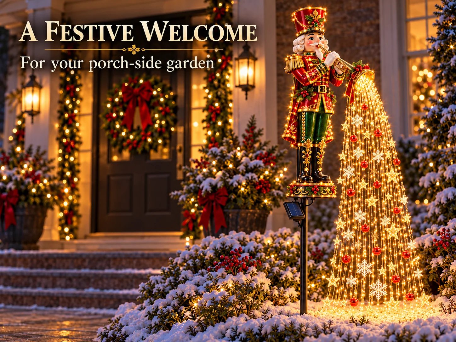 🌟 Christmas Starlight Cascade – Solar LED Garden Stake Lights ✨