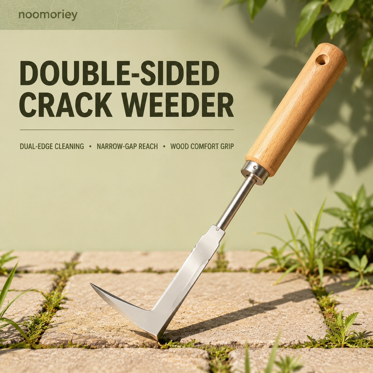 Wooden-Handle Crevice Weeder