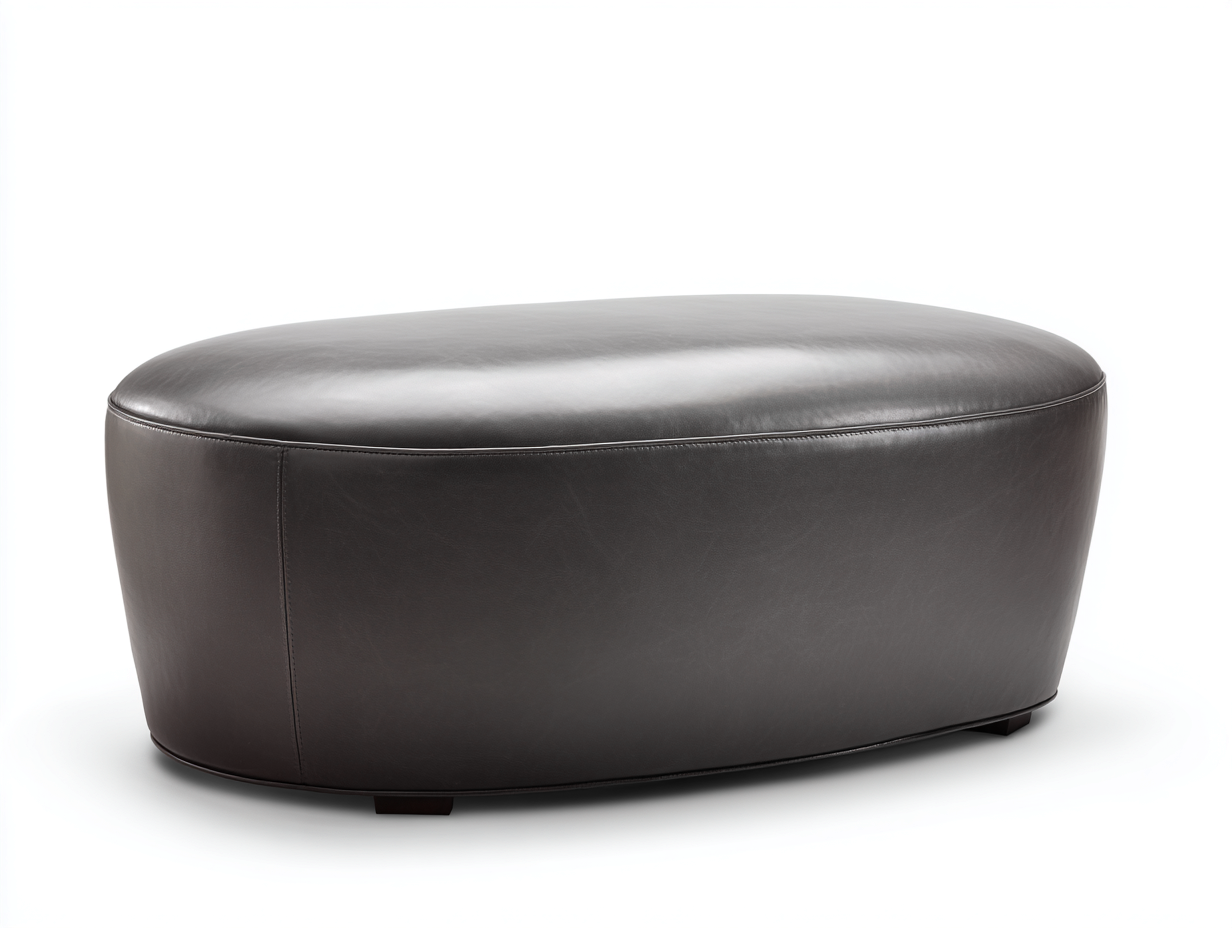 Pedal Hocker 100x62x42 cm - Dunkelbraun/Schwarz - gepolstert in Lederoptik für Wohnzimmer-Vivanonest