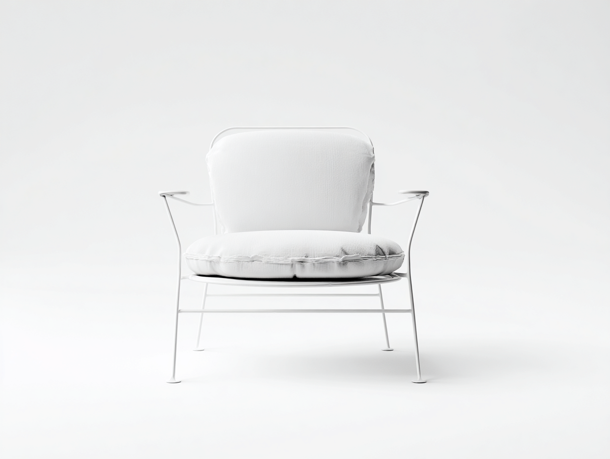 Lounge-Sessel 76x79x83 cm - Stahl Weiß und Bezug Weiß - offene Armlehnen für Wohnzimmer-Vivanonest