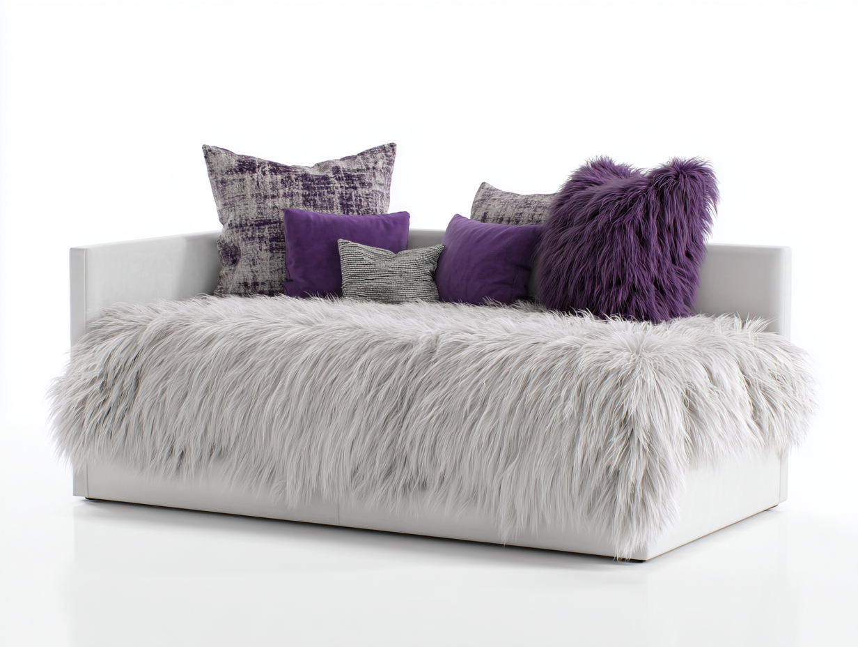 Divano letto estraibile 210×100×88 cm - tessuto a pelo lungo bianco - letto supplementare con sponde imbottite per camera da letto-Zazosadecor