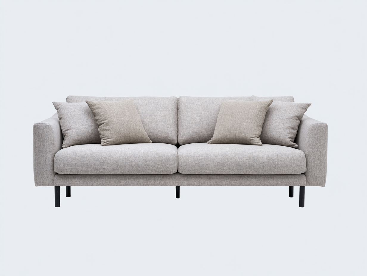 Divano letto 220×92×84 cm - tessuto grigio chiaro e gambe nere - linea moderna per camera da letto-Zazosadecor